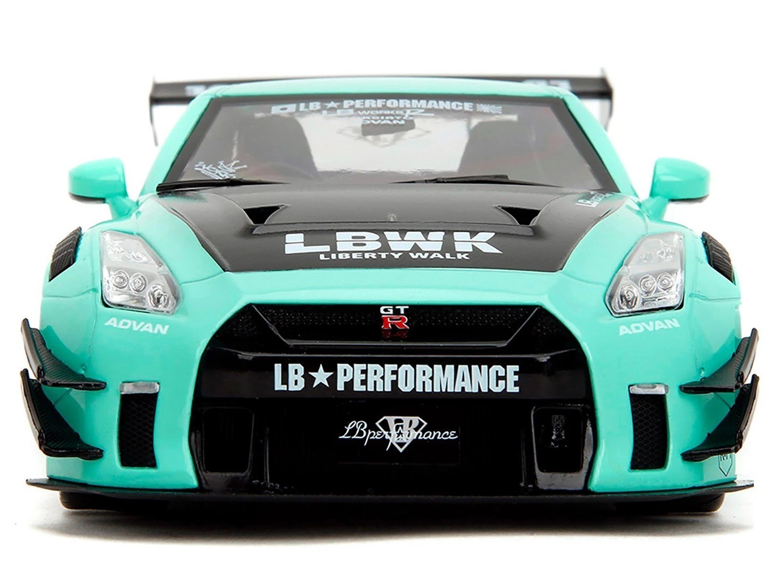 Jada 1:18 2020 Nissan GT-R (R35) Liberty Walk Body Kit 2.0 Blue Model 36382-7B