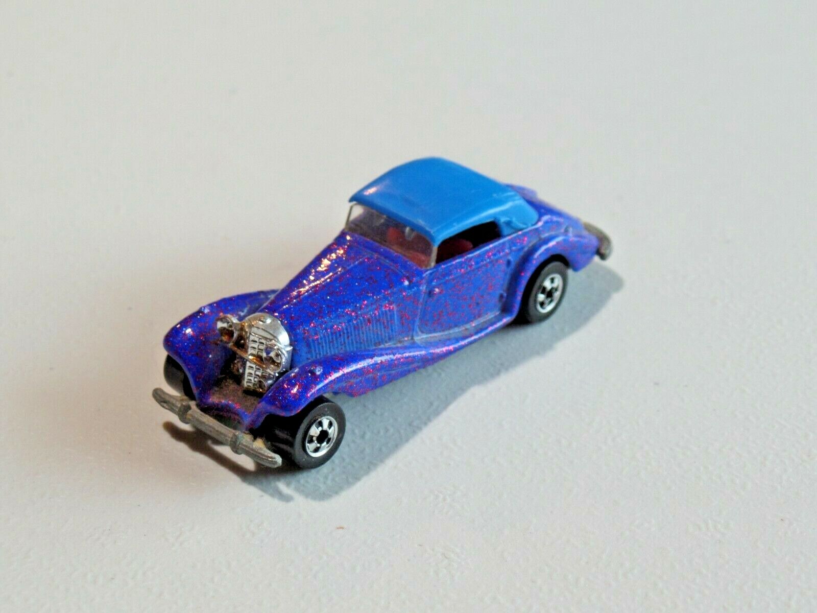 Hot Wheels 1992 Mainline Mercedes 540K Blue w/ Pink Glitter BW Malaysia 7552