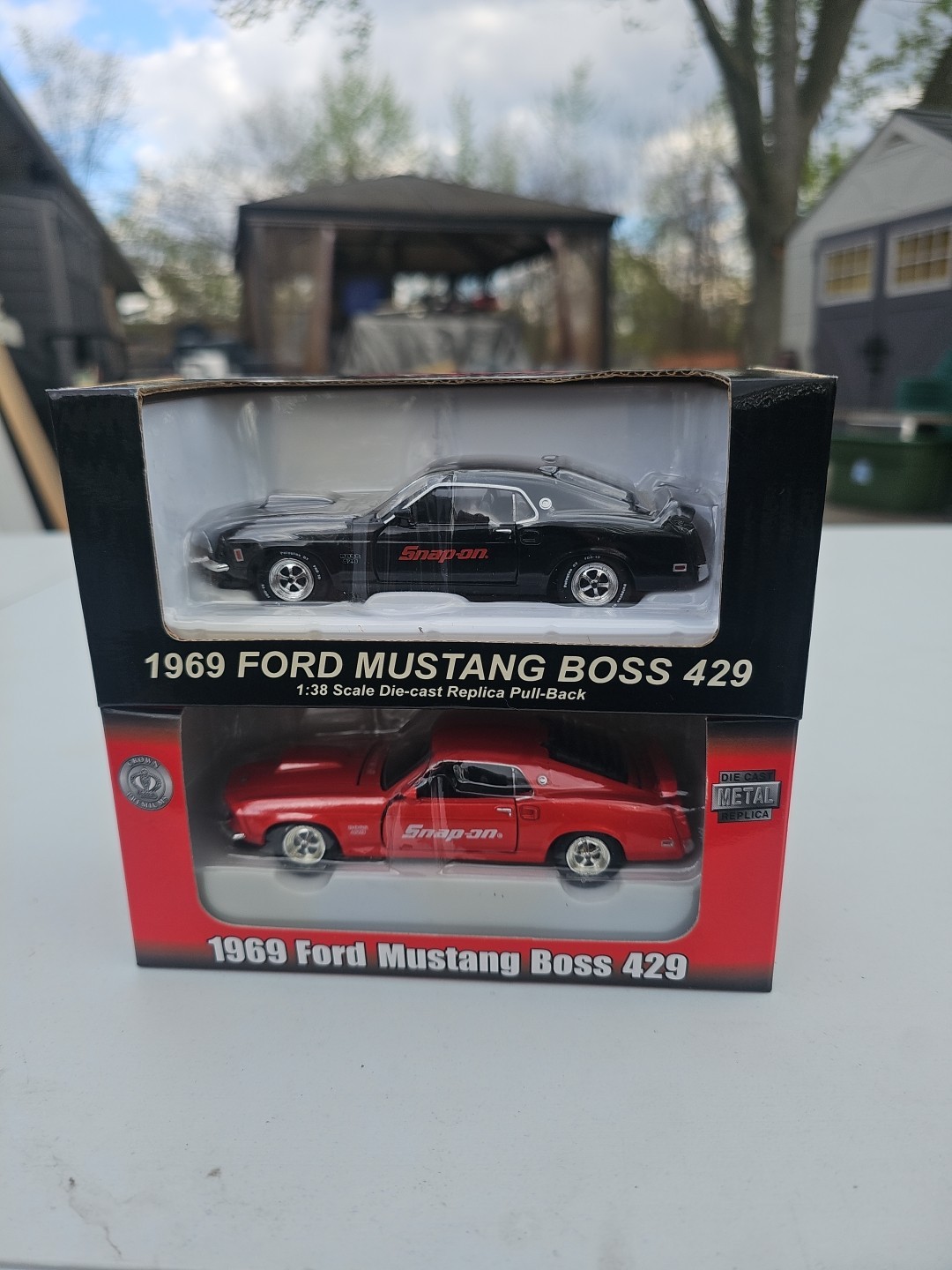 Vintage LOT OF 2 Snap On 1969 Ford Mustang Boss 429 1:38 Scale Pull Back Action