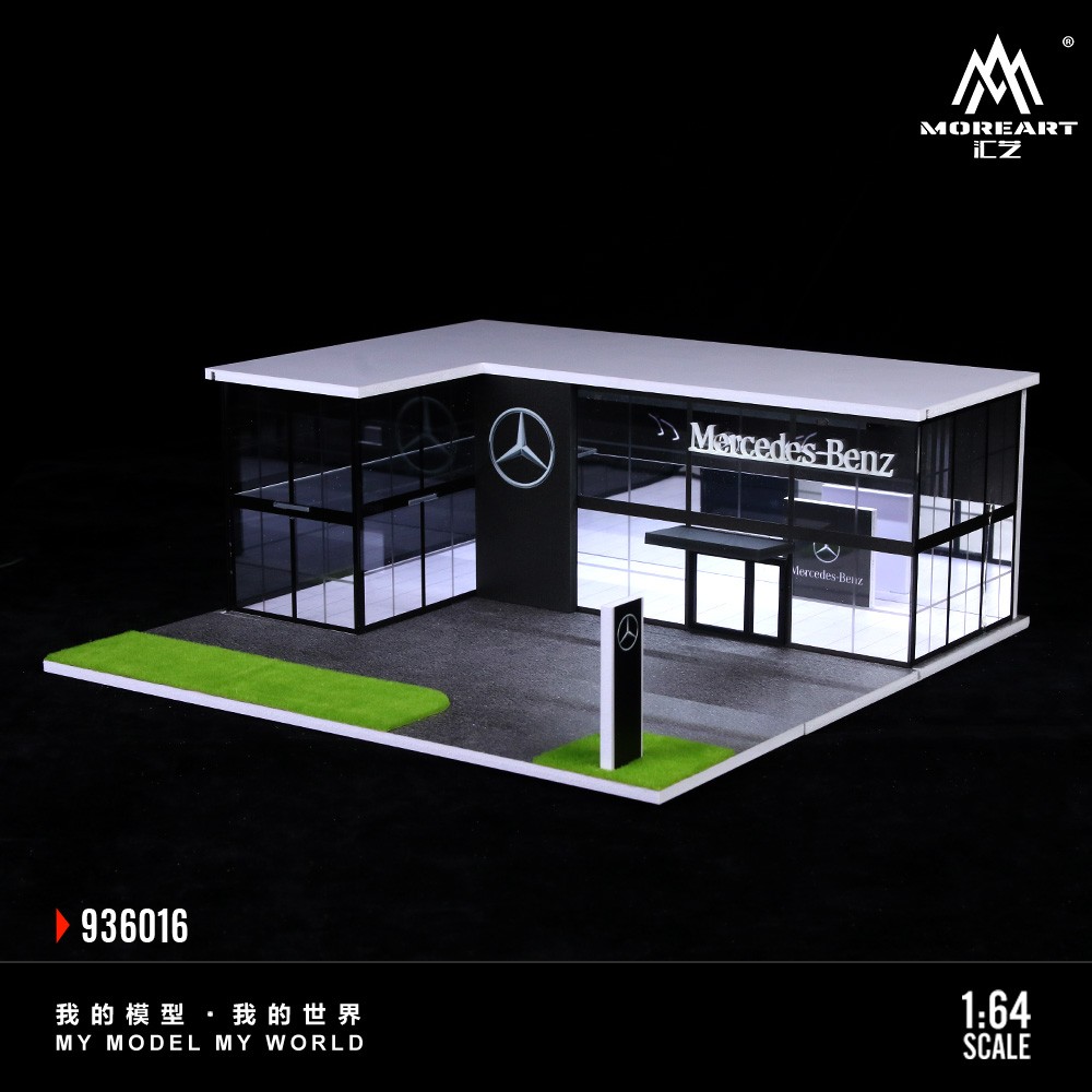 Diorama 1/64 Diecast Garage Model LED Lighting Showroom Scene Parking Lot Model