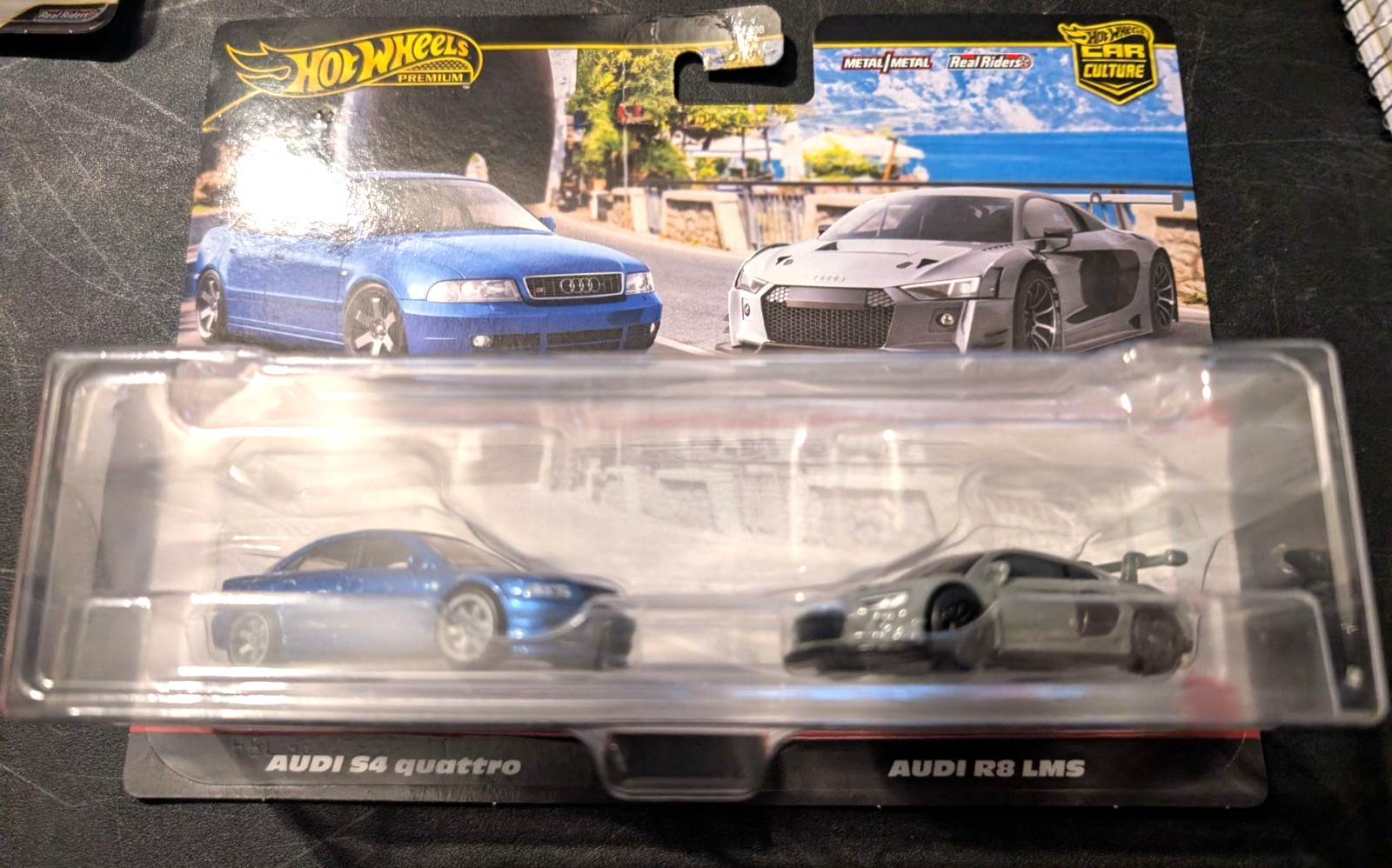 hot wheels premium 2025 audi s4 quattro blue/audi r8lms silver new car culture