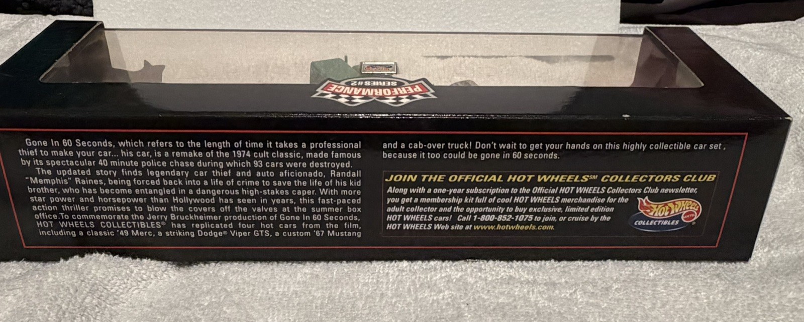 Hot Wheels Collectibles Performance Series 2 “Gone in Sixty Seconds” 4 Car Set 