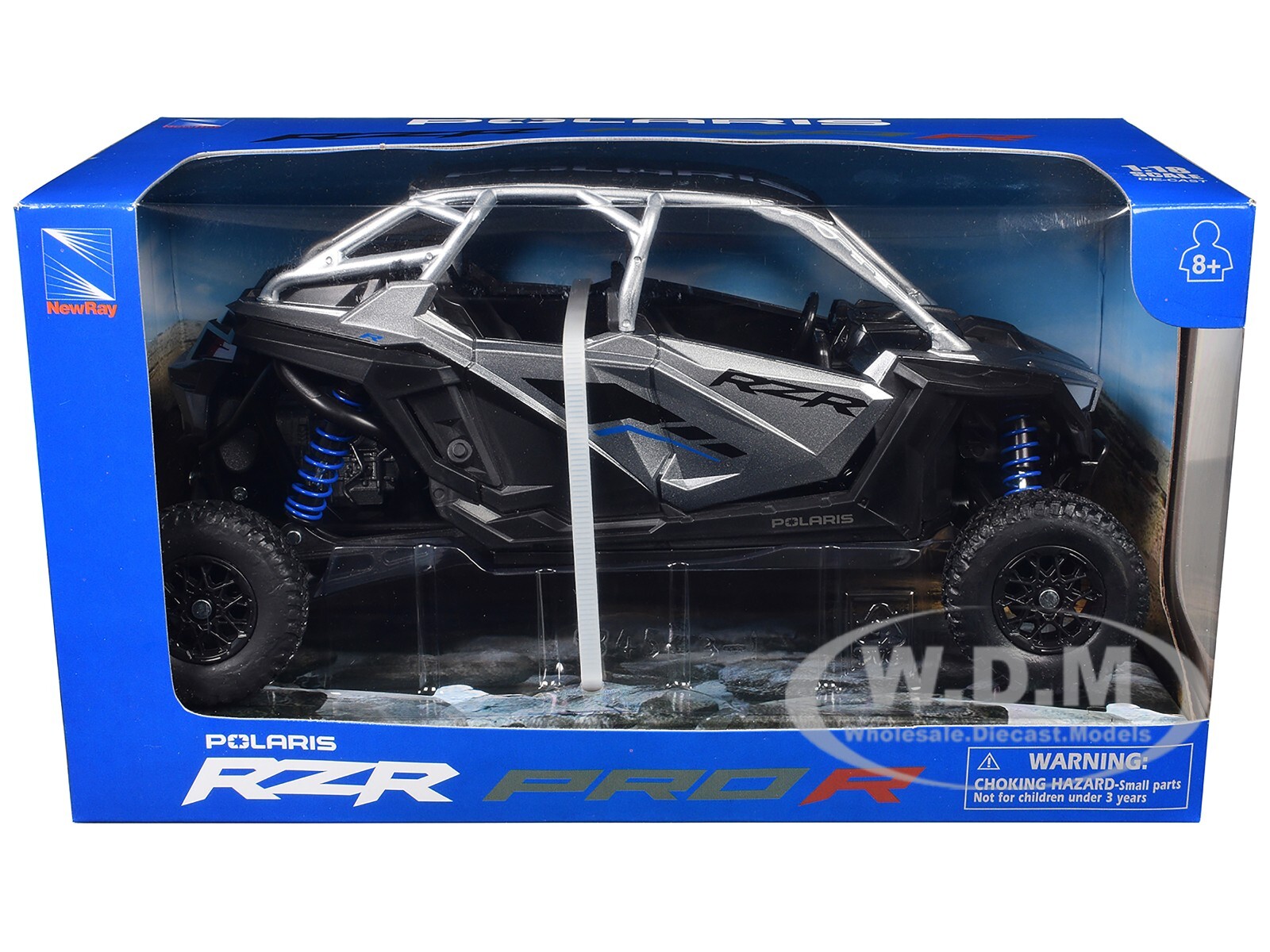 POLARIS RZR PRO R UTV SILVER & BLACK 1/18 DIECAST MODEL BY NEW RAY 58453 A