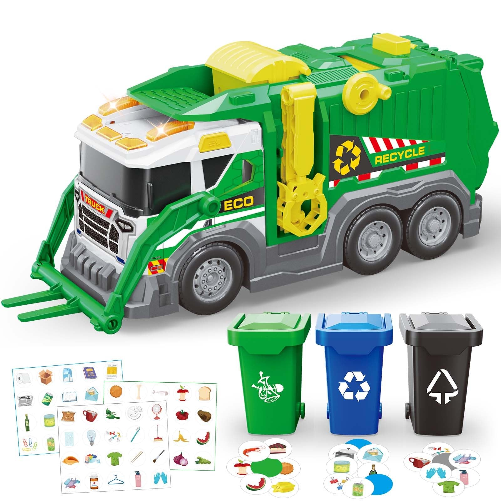 Garbage Truck Toys for Kids 3 4 5 6 7 8 Years Old Boys Toy Trucks Set with So…