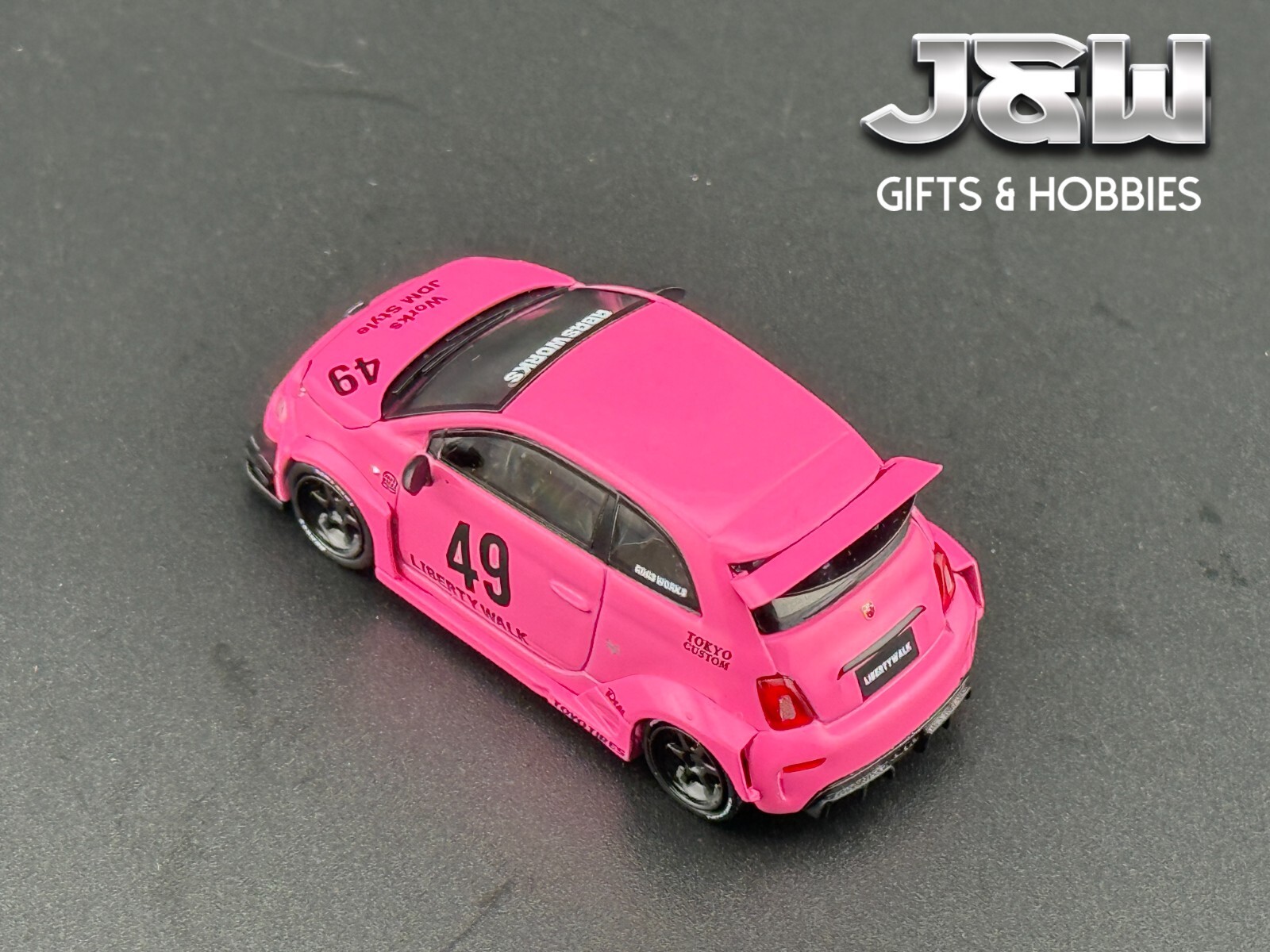 Mini GT ABARTH 595 LB-WORKS x Abas Works Pink #851 1/64