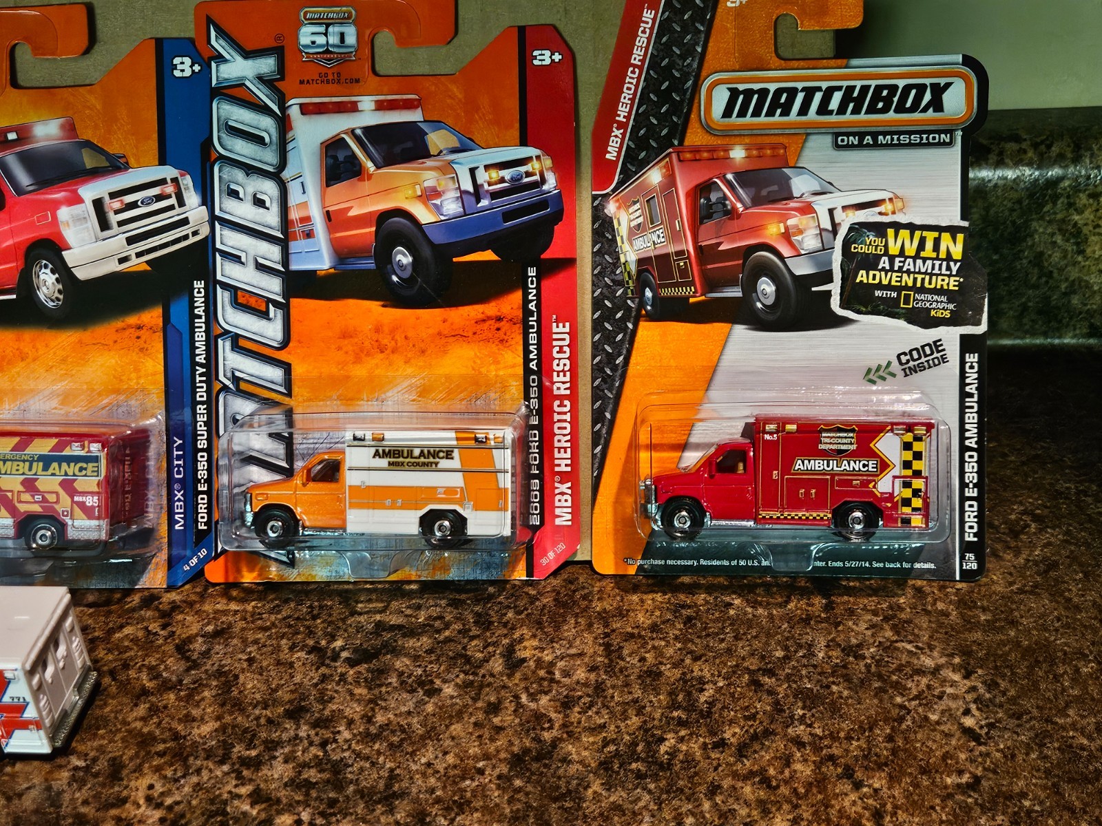 Matchbox Lot of 5 2008 Ford E-350 Ambulance Metro Fire Dept Rescue ’08 Orange
