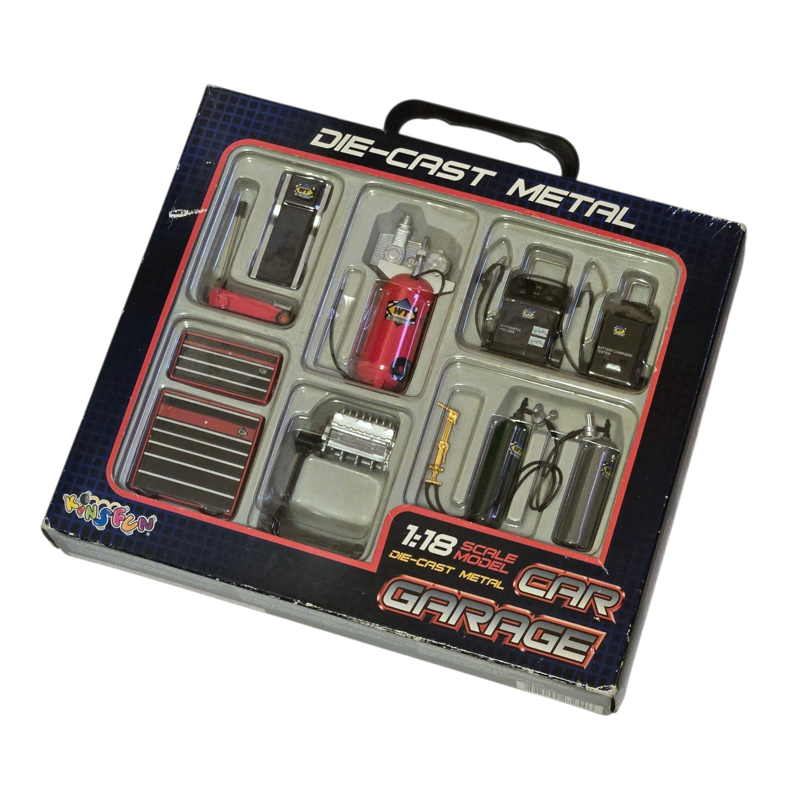 2004 Kintoy Kinsfun Car Garage 1:18 Scale Metal Die-Cast Set Vtg NIB SEALED