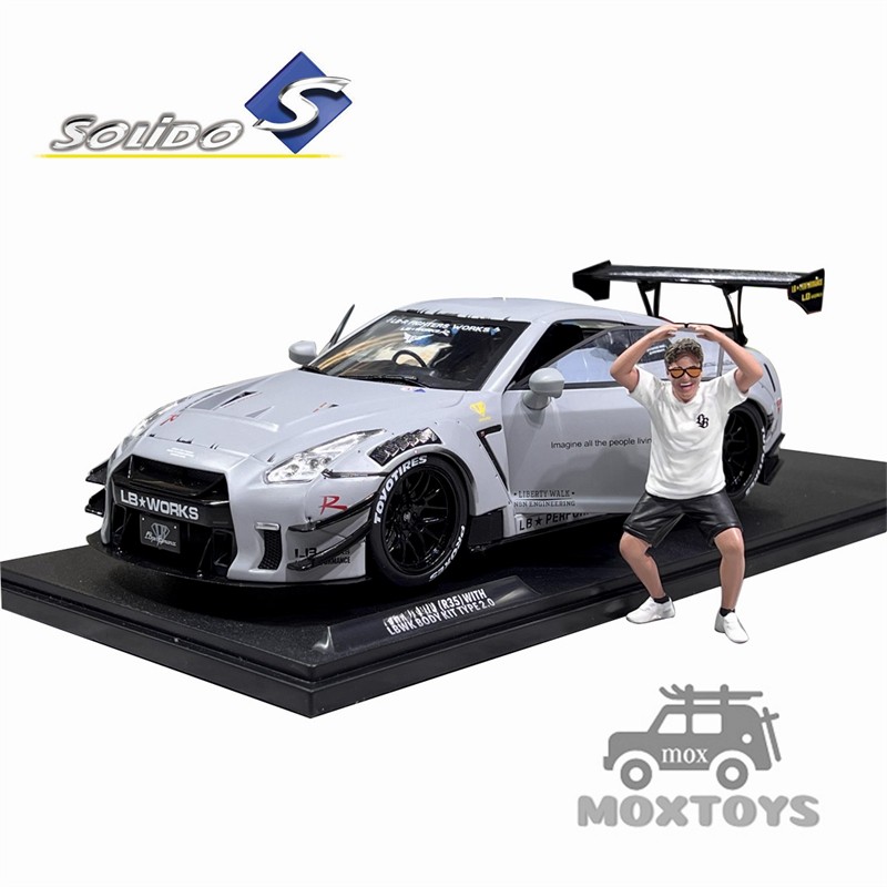 Solido 1:18 (R35) W/ LIBERTY WALK BODY KIT TYPE 2.0 GREY 2024 Diecast Model Car