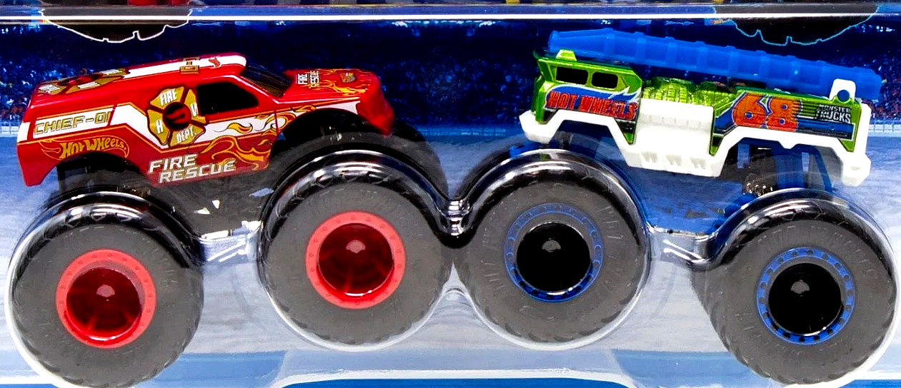 Monster Trucks Demolition Doubles HW Fire Rescue & HW 5 Alarm Diecast Car 2-Pack