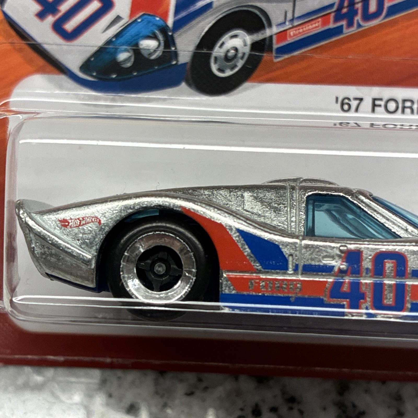 🔥🛞HOT WHEELS *WHEEL ERROR* The Hot Ones ’67 FORD GT40 Mk.IV Silver 6/8 Mk IV