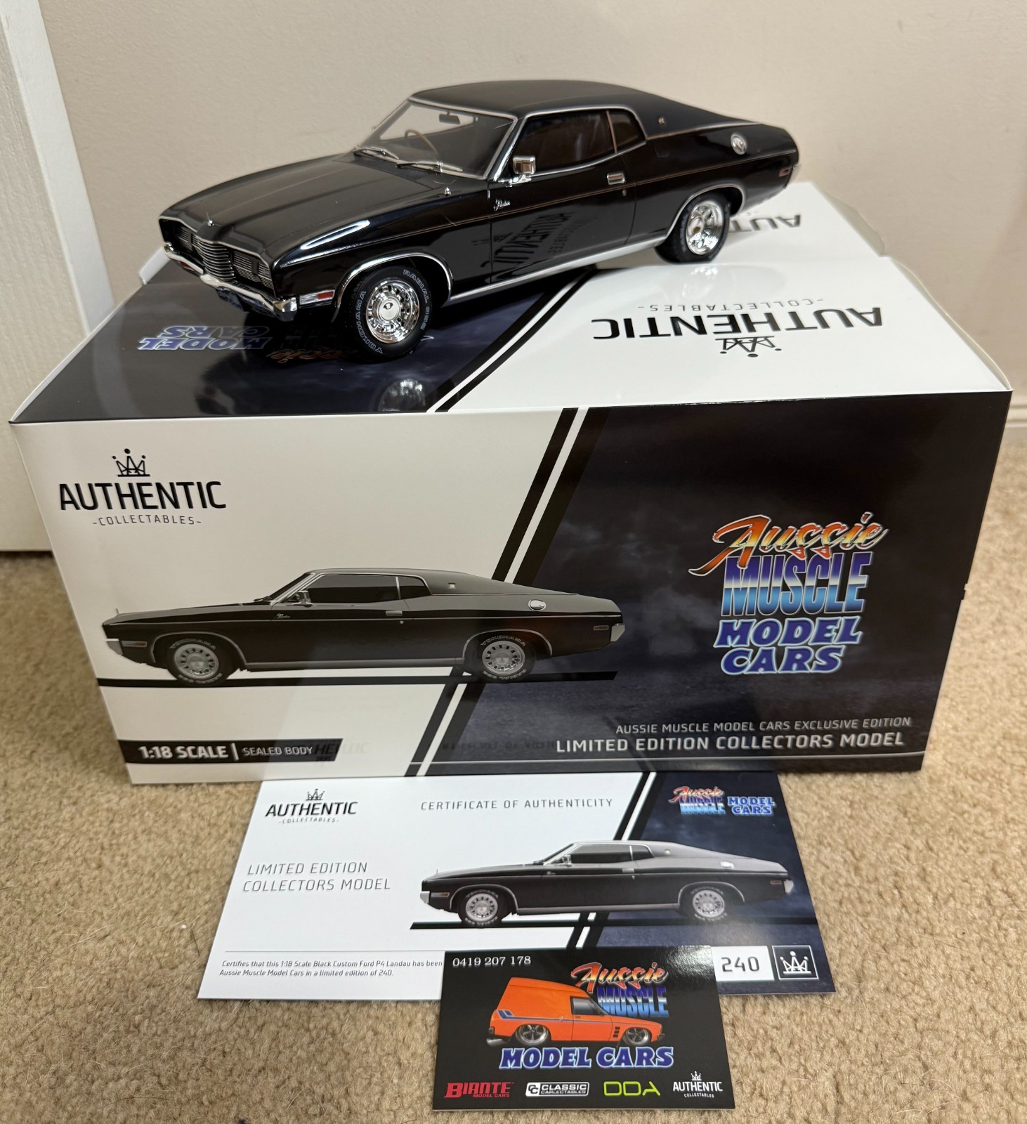 1:18 Authentic Collectables Ford P4 Landau Black Custom, Exclusive Only 240 Made
