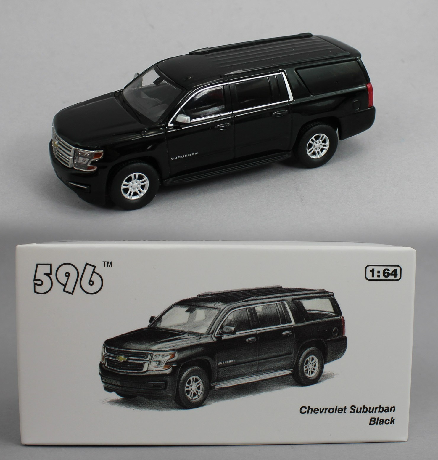 1:64 *596 DIECAST* PLAIN BLACK Chevrolet Suburban SUV *NIB*
