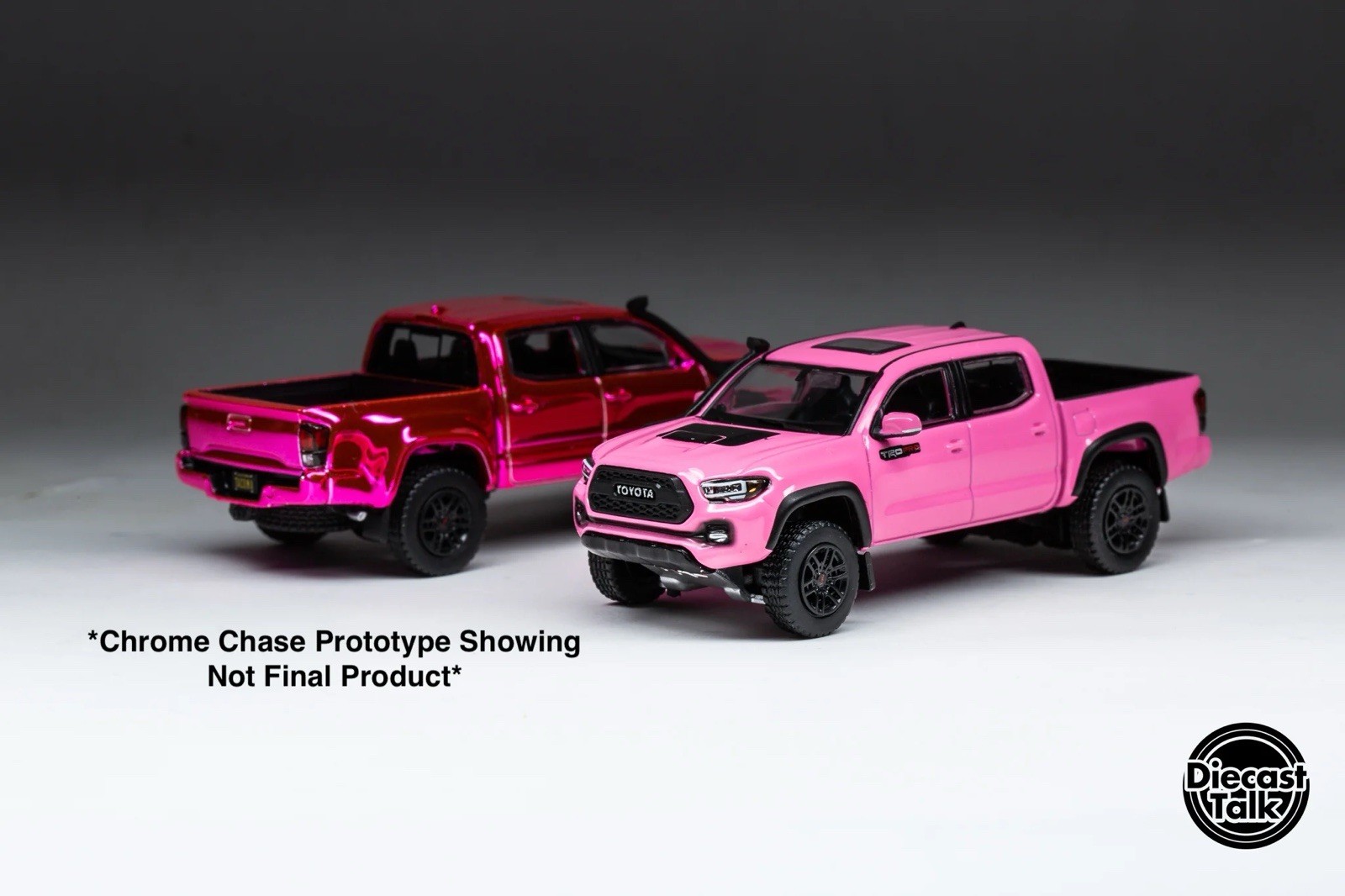 Chase 1/64 DiecastTalk Exclusive GCD Toyota Tacoma TRD PRO Pink Taco 1.0 Chase