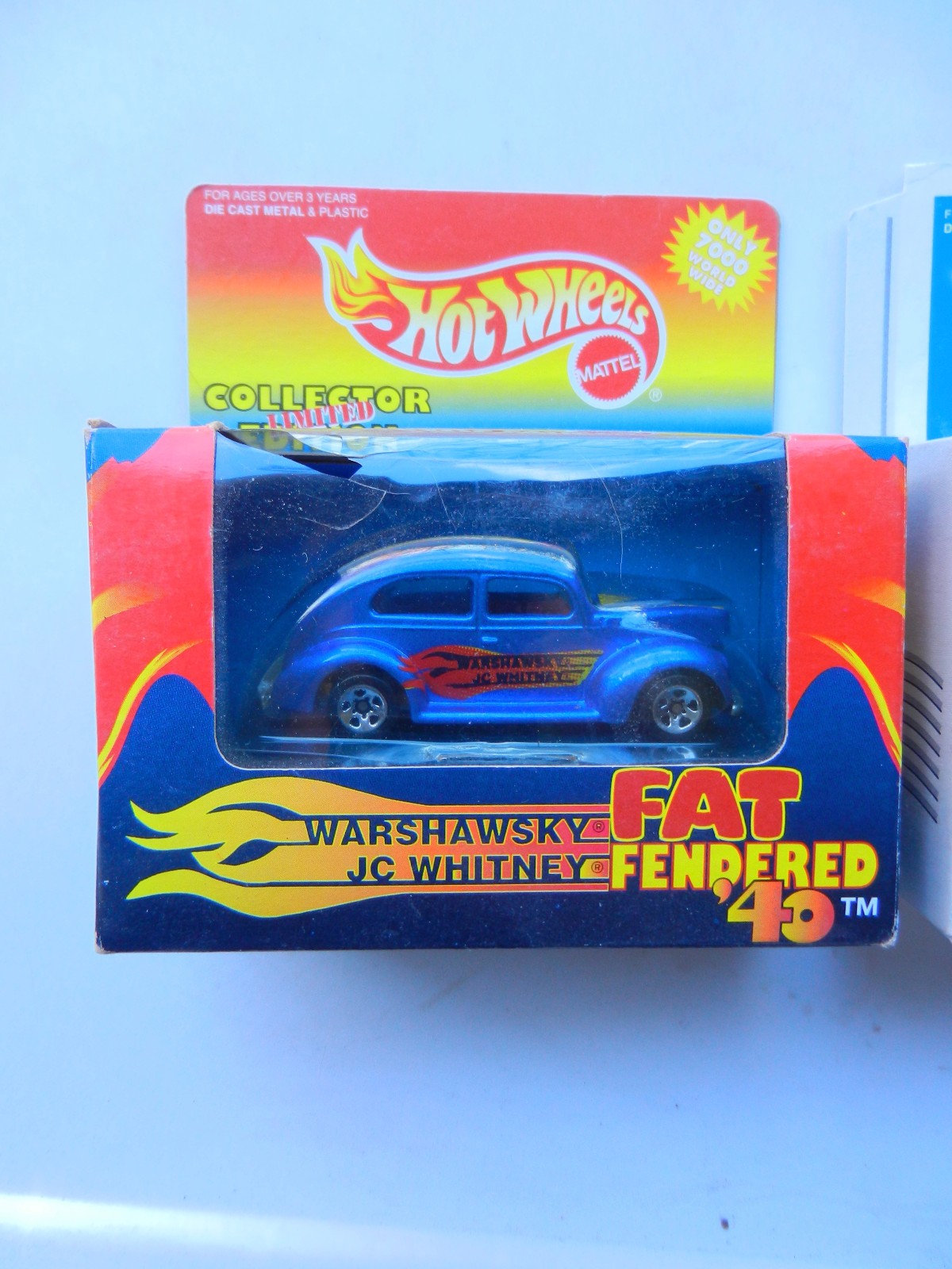 2Hot Wheels JC Whitney BLUE 1940 FORD FAT FENDER & RED ’40 FORD “LEXMARK” W/RR