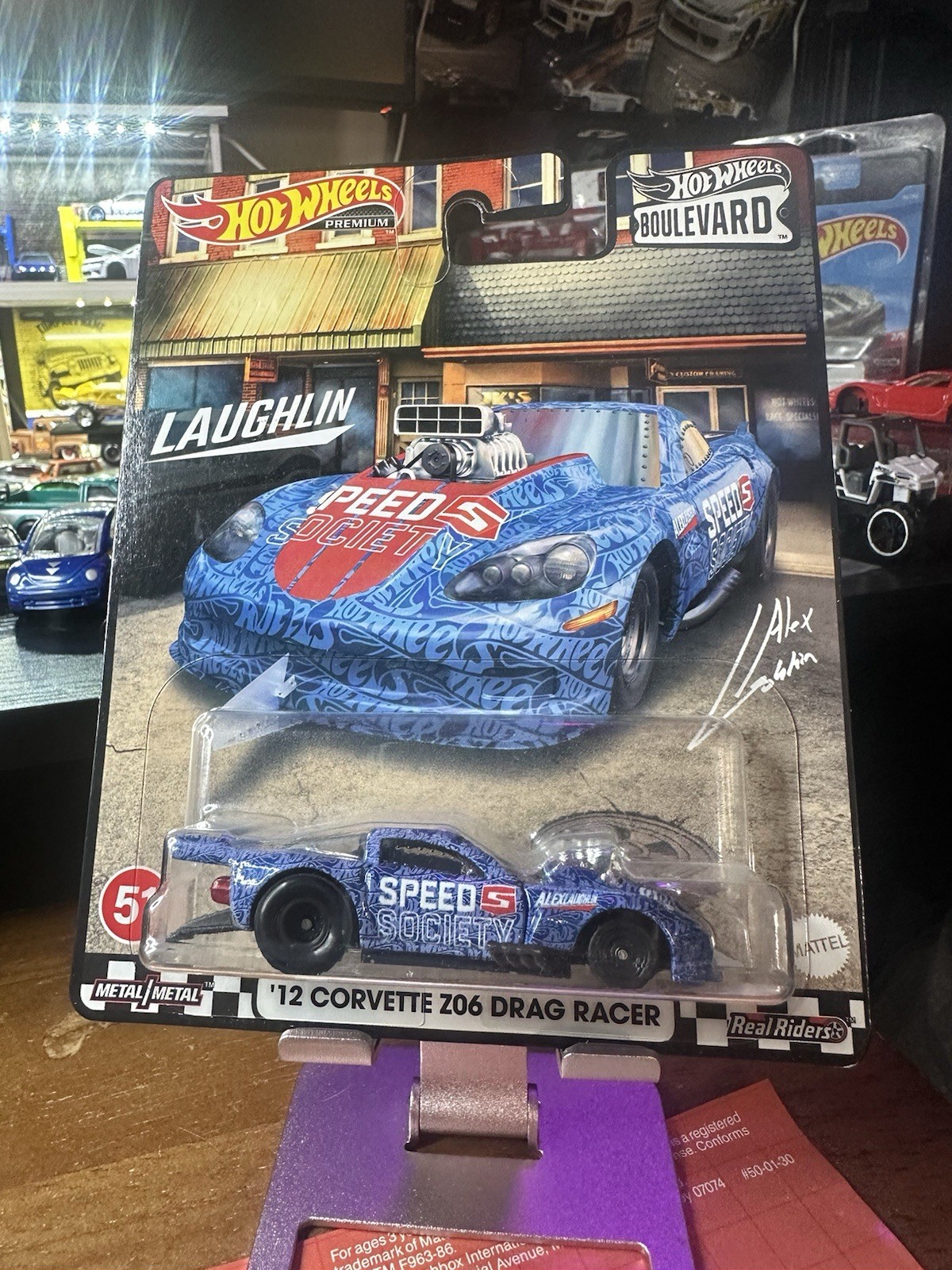 Hot Wheels Premium Boulevard Laughlin Blue ‘12 Corvette Z06 Drag Racer