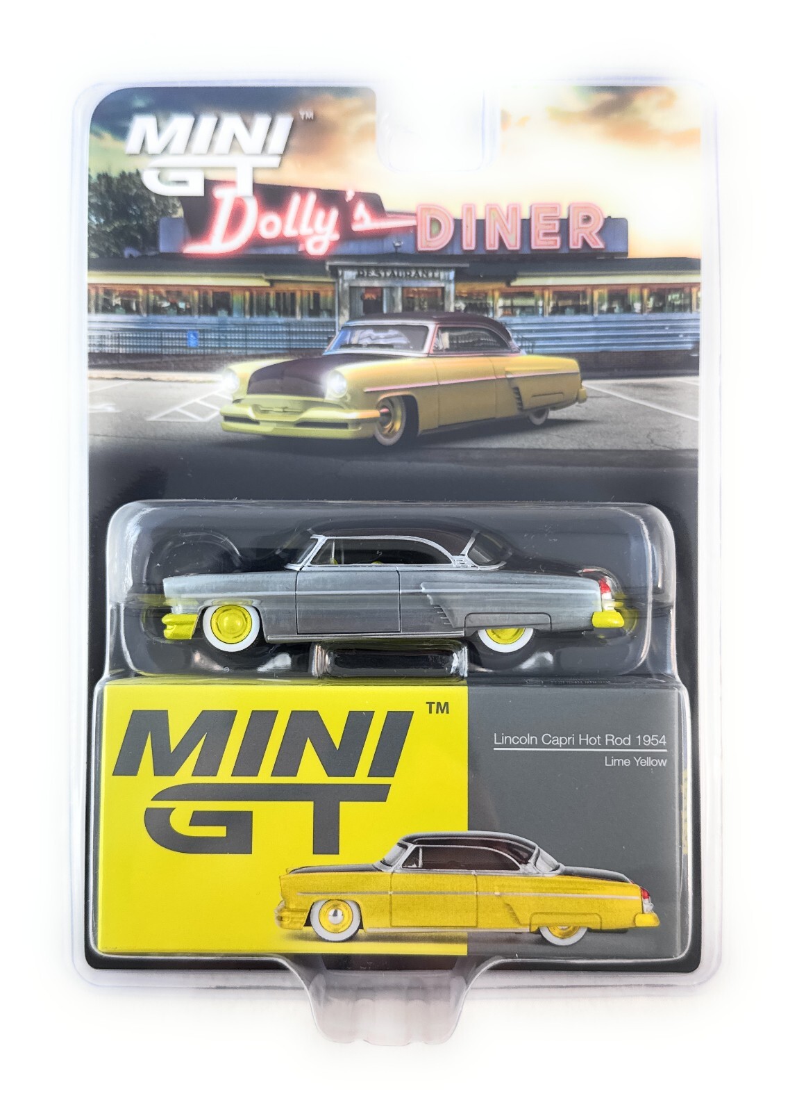 MINI GT Lincoln Capri Custom Hot Rod 1954 Lime Yellow MGT00794 1/64 CHASE