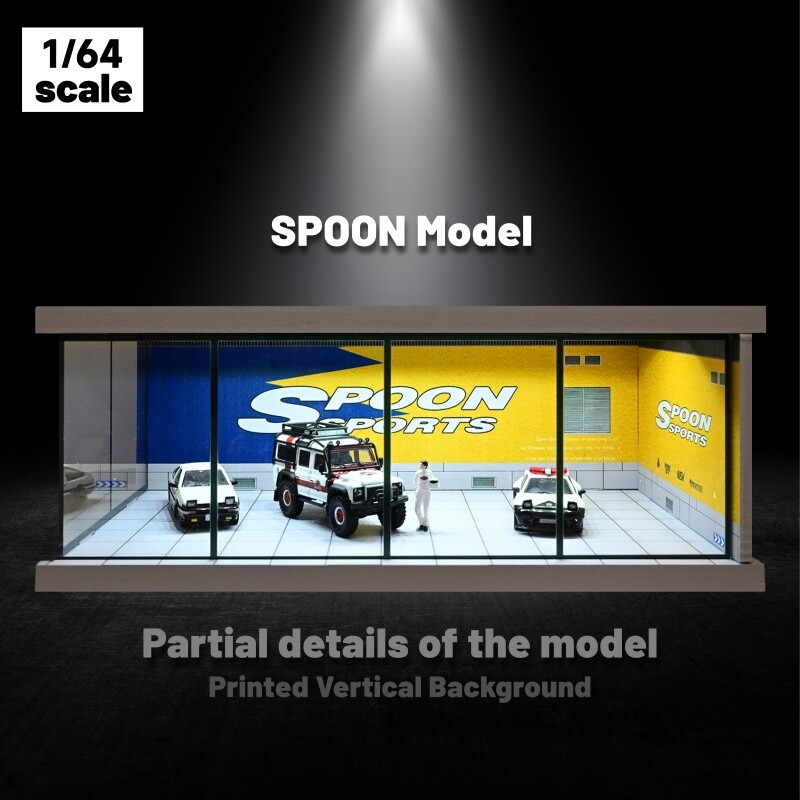 Diorama 1/64 Car Garages Model LED Lighting City Car Showroom Display Model Toys