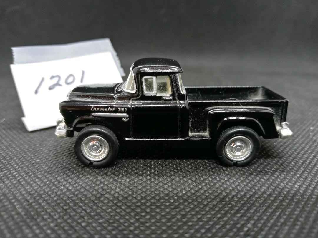 HOT WHEELS MI CHINA CHEVY 3001 BLACK AND SILVER CLEAR WINDOWS