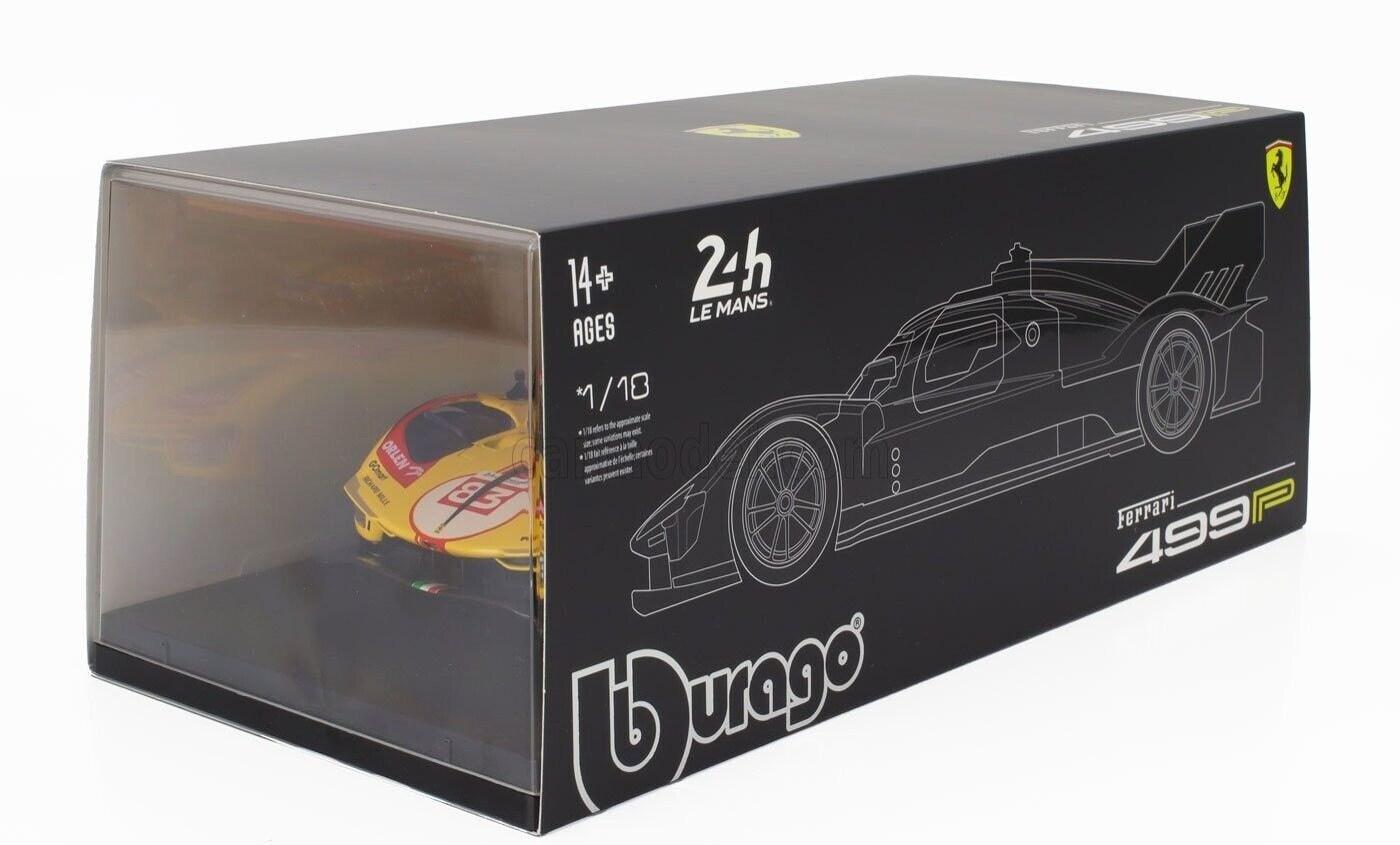 Bburago Ferrari 499P 3.0L #83 AF Corse Winner 2025 24hr Le Mans 1:18 W/ DISPLAY