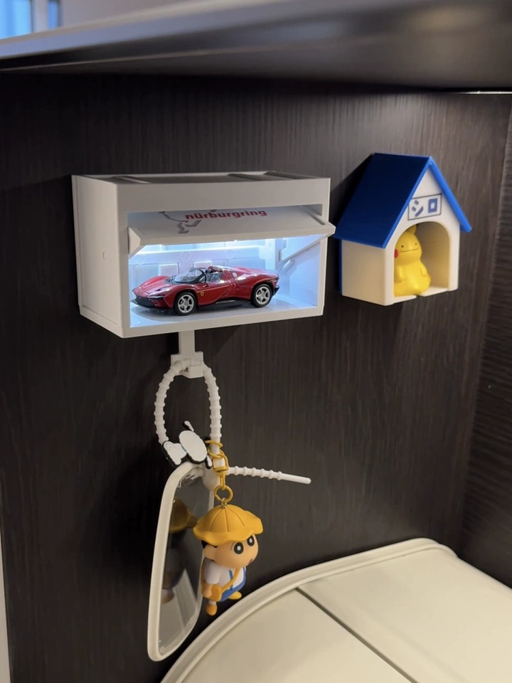 1:64 Diorama Induction Light Garage Model Key Holder Car Key Rack Display Model