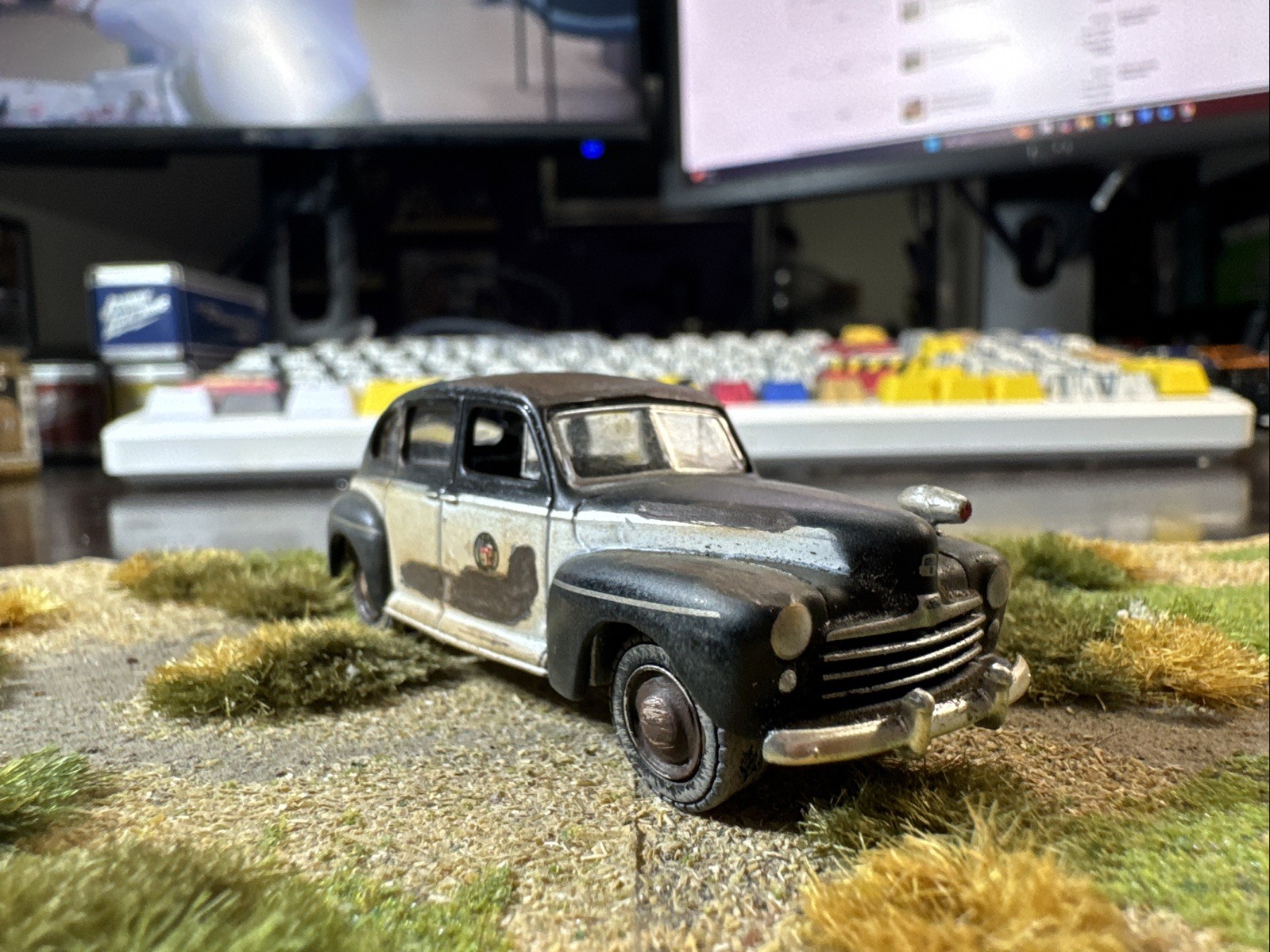 1947 Ford Sedan Police Car. Weathered Rusted Junkyard Barn Find.