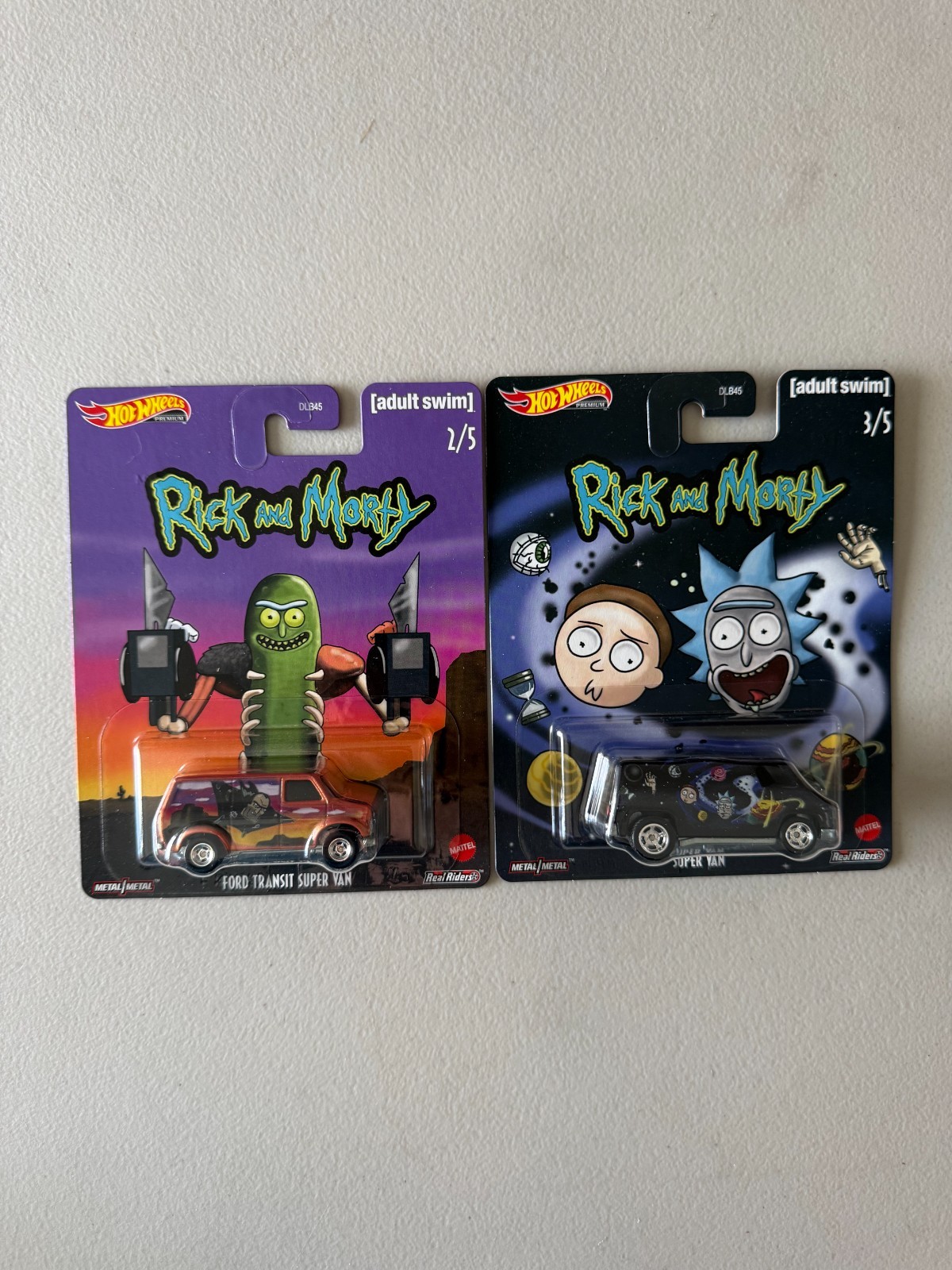 Hot Wheels Premium Rick & Morty Ford Transit Super Van Lot of 2 BD8