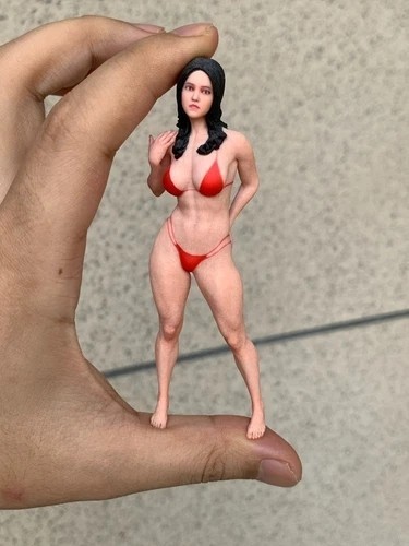 Miniature Figure Scene Props 1/18 Bikini Muscle Anime Girl Diorama Resin Sculpt