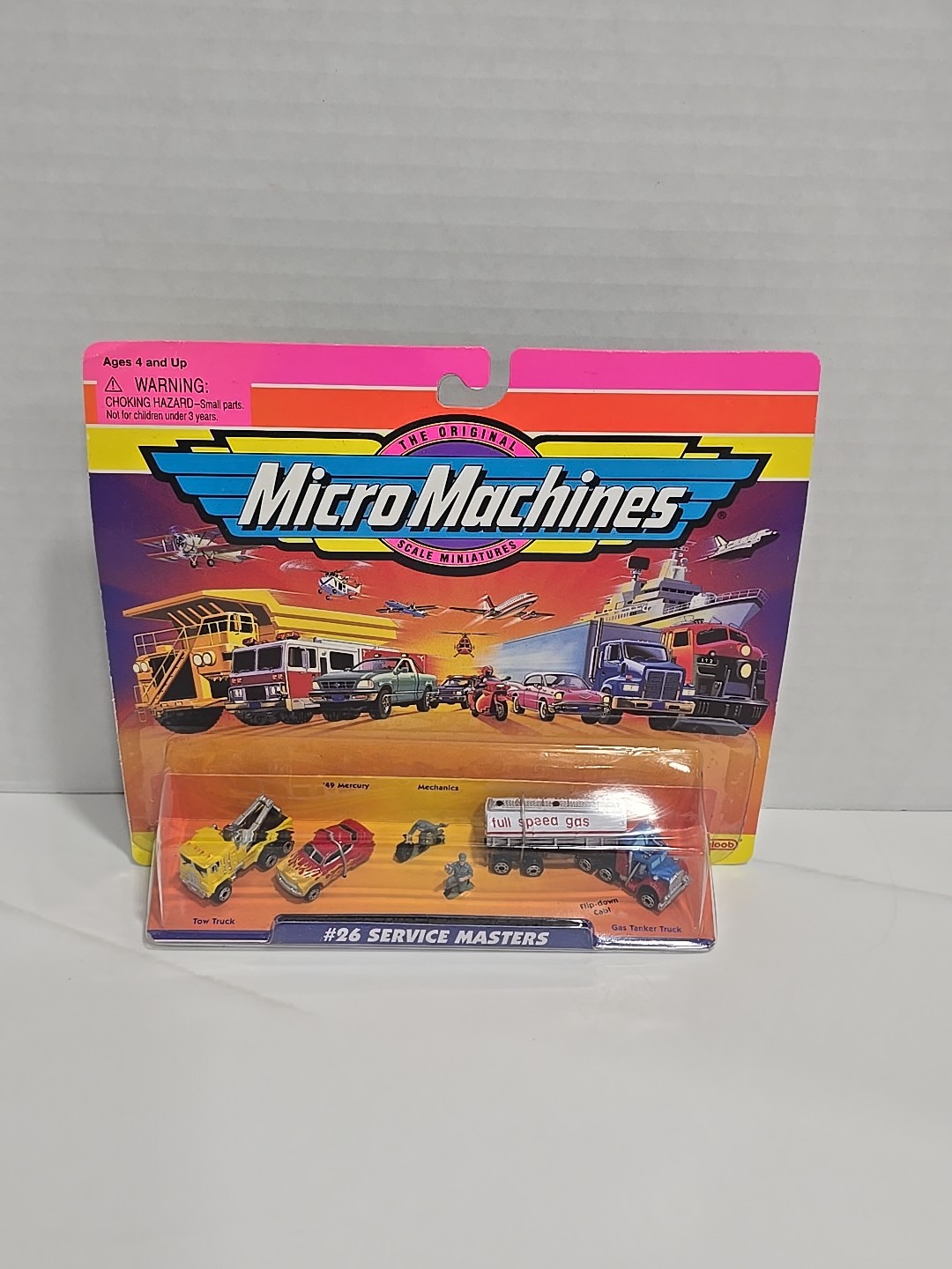 1997 Galoob Micro Machines #26 Service Masters Tow Truck Gas Tanker ’49 Mercury