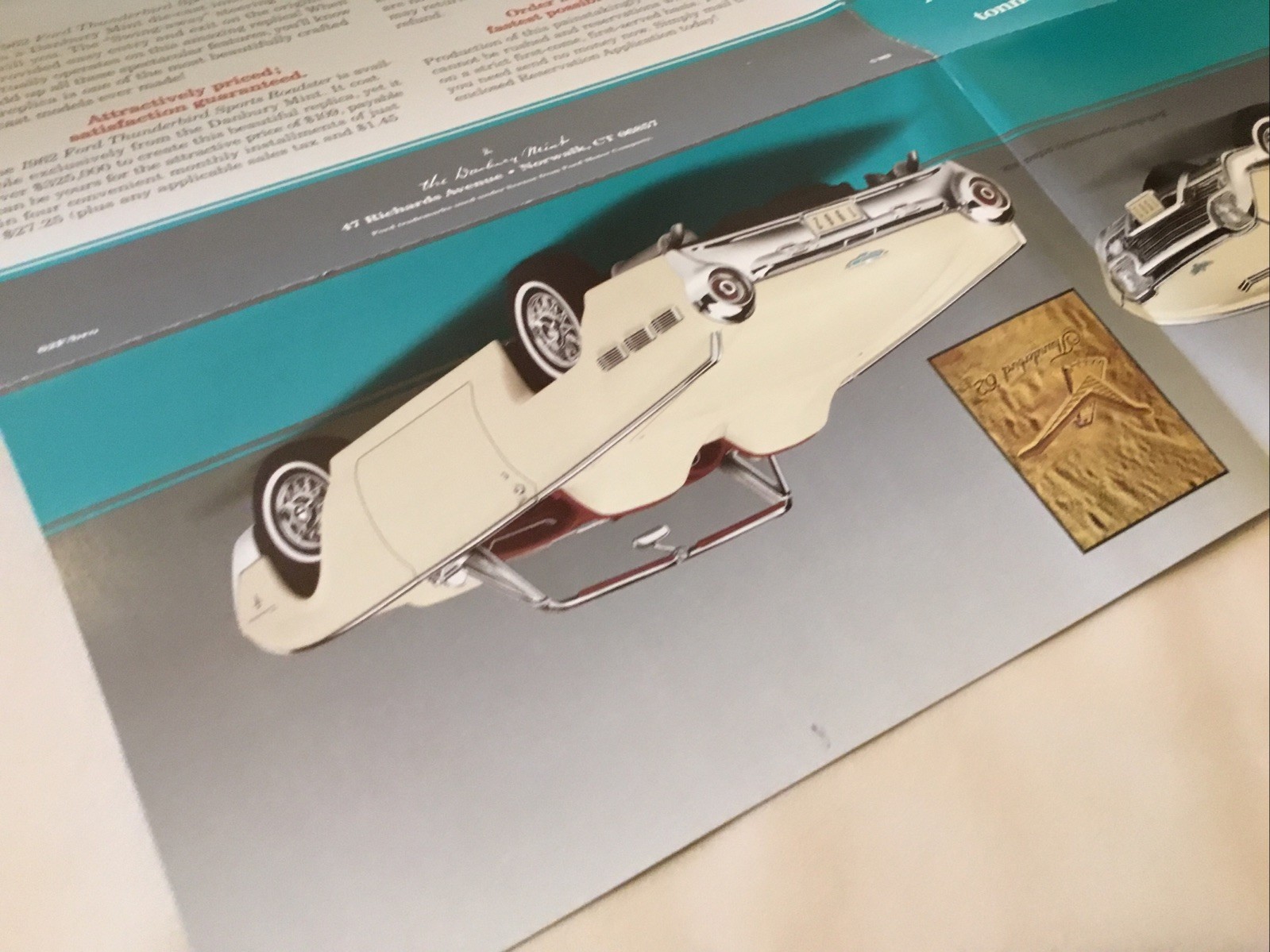 Danbury Mint 1962 Ford Thunderbird Sports Roadster Brochure Paperwork Only 1:24