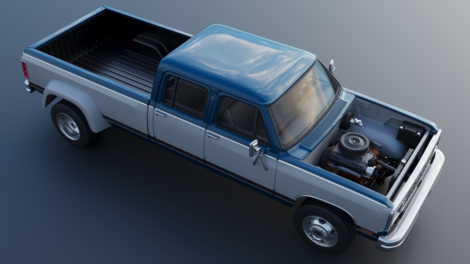 3d printed Dodge Ram W350 Crew Cab Dually 1983 model car collectible replica
