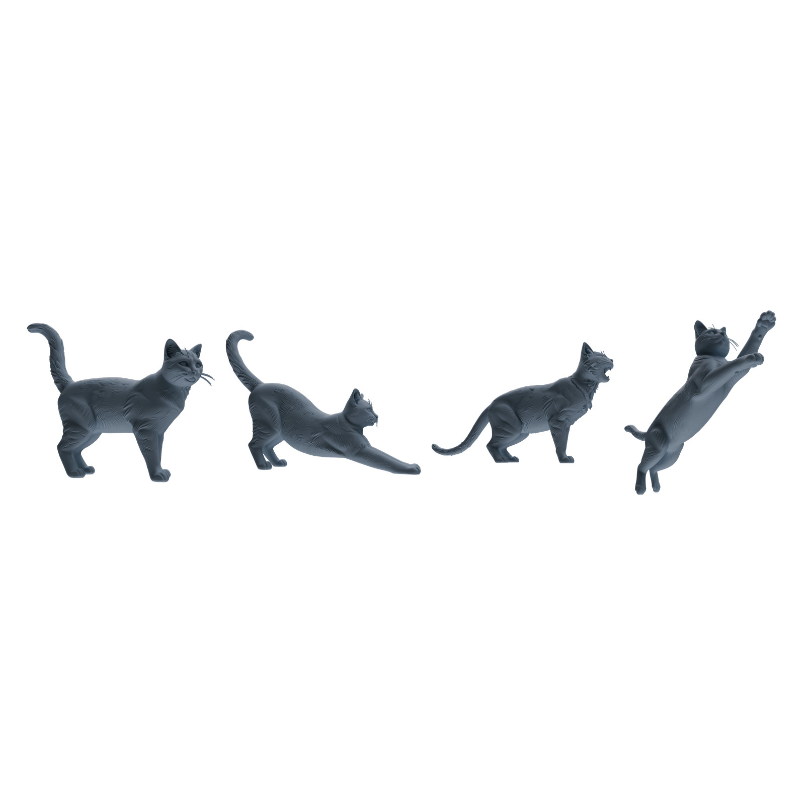 MRY-SFW 1/64/87/160 Cat Pose Model 4 pcs HO N Scale Miniatures Diorama