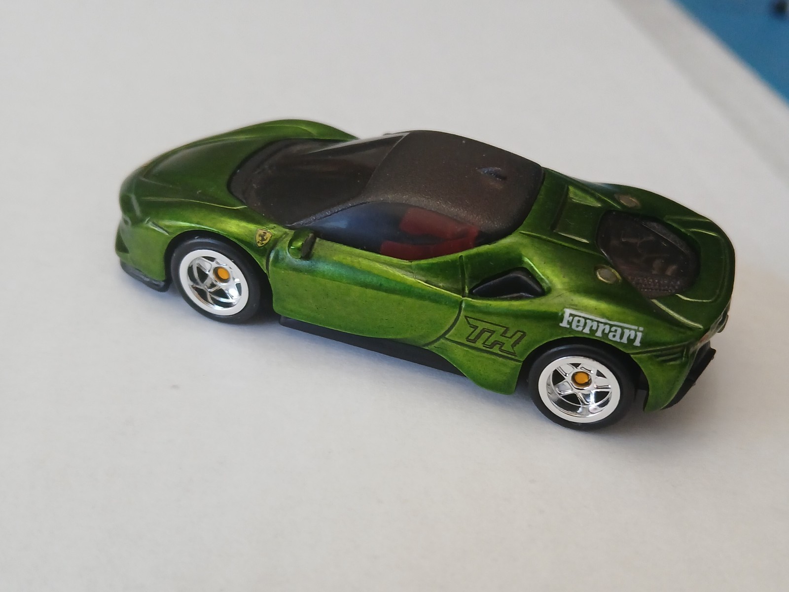 Hot Wheels Ferrari SF90 Stradale – CUSTOM WHEEL SWAP & PAINT (Satin Green)
