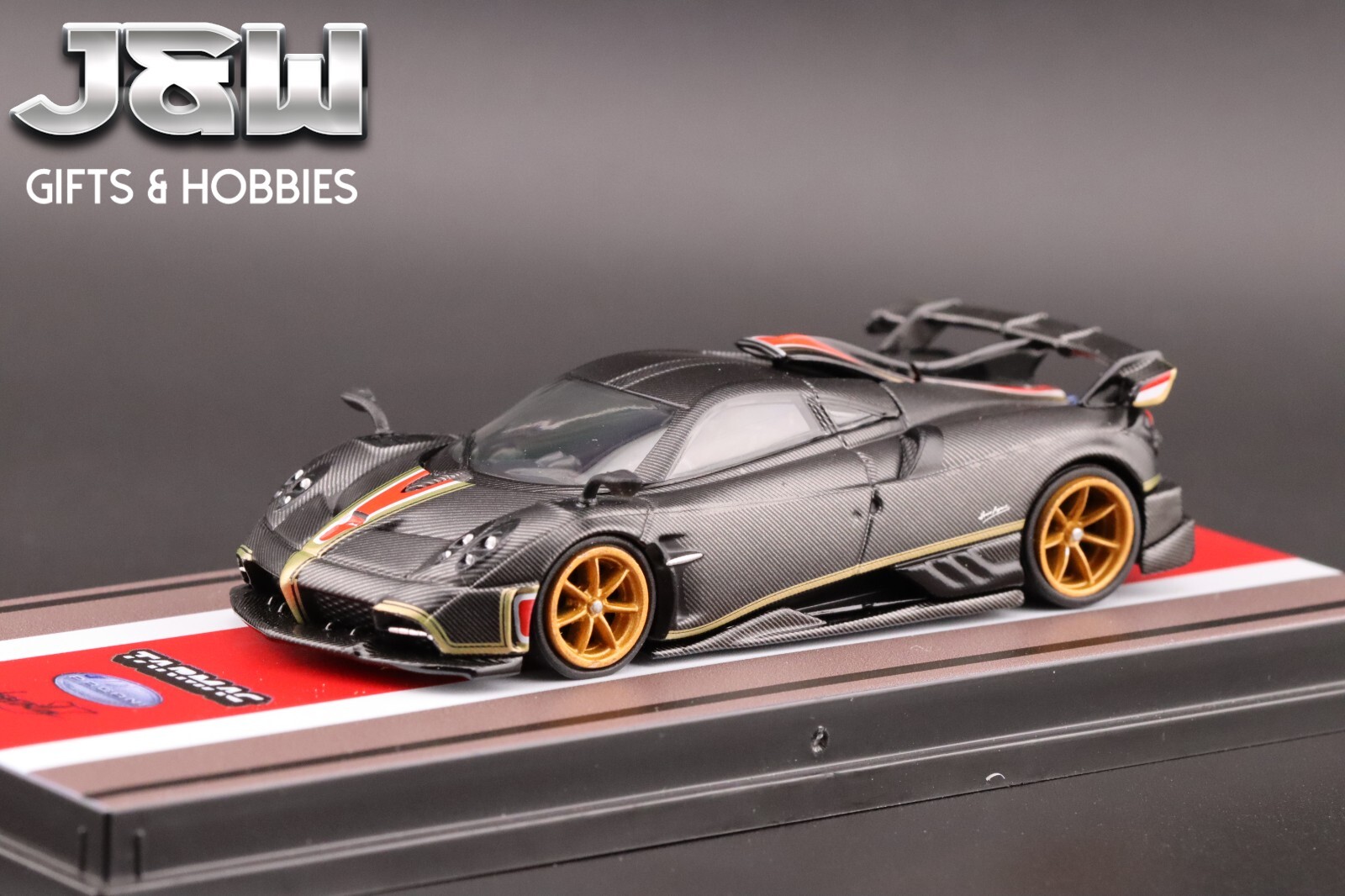 Tarmac Works Pagani Imola Limited Edition Matt Black Carbon Fiber 1/64