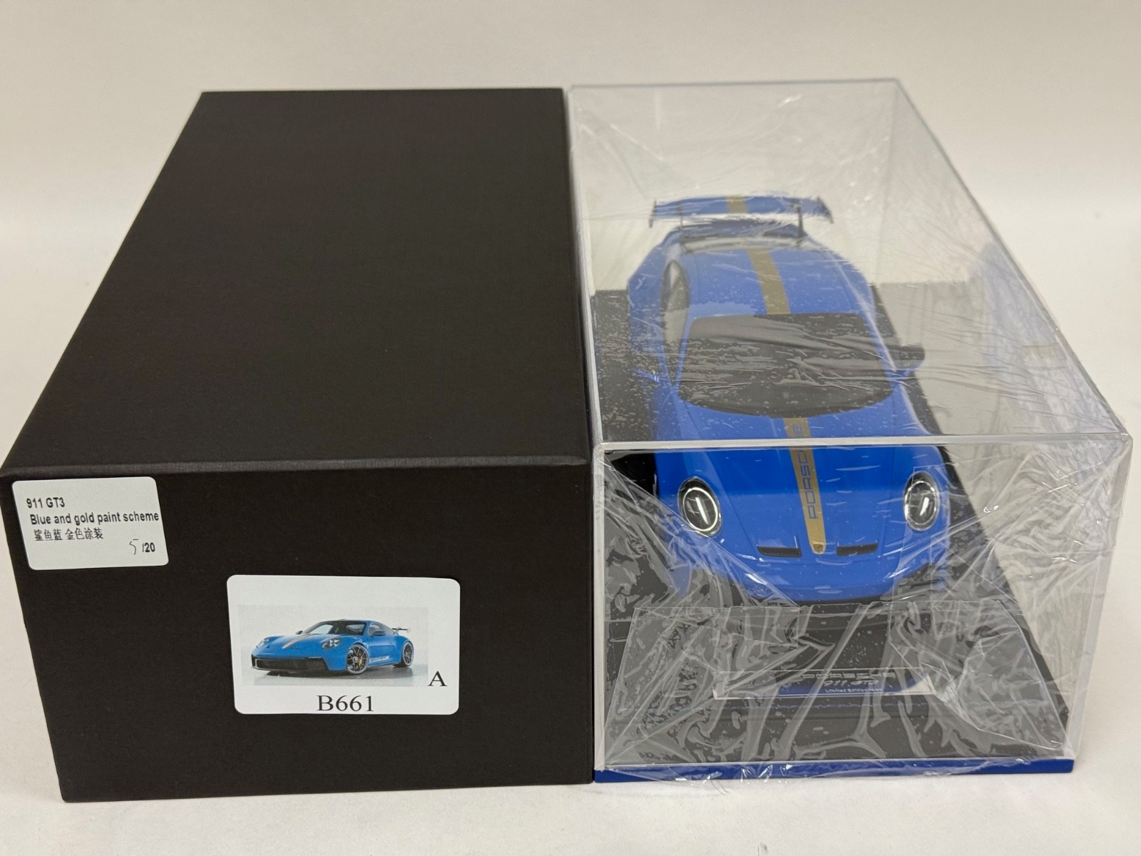 1/18 Ivy Porsche 911 GT3 992.1 Blue with Silver Stripe 20 pcs AB661 LAST ONE