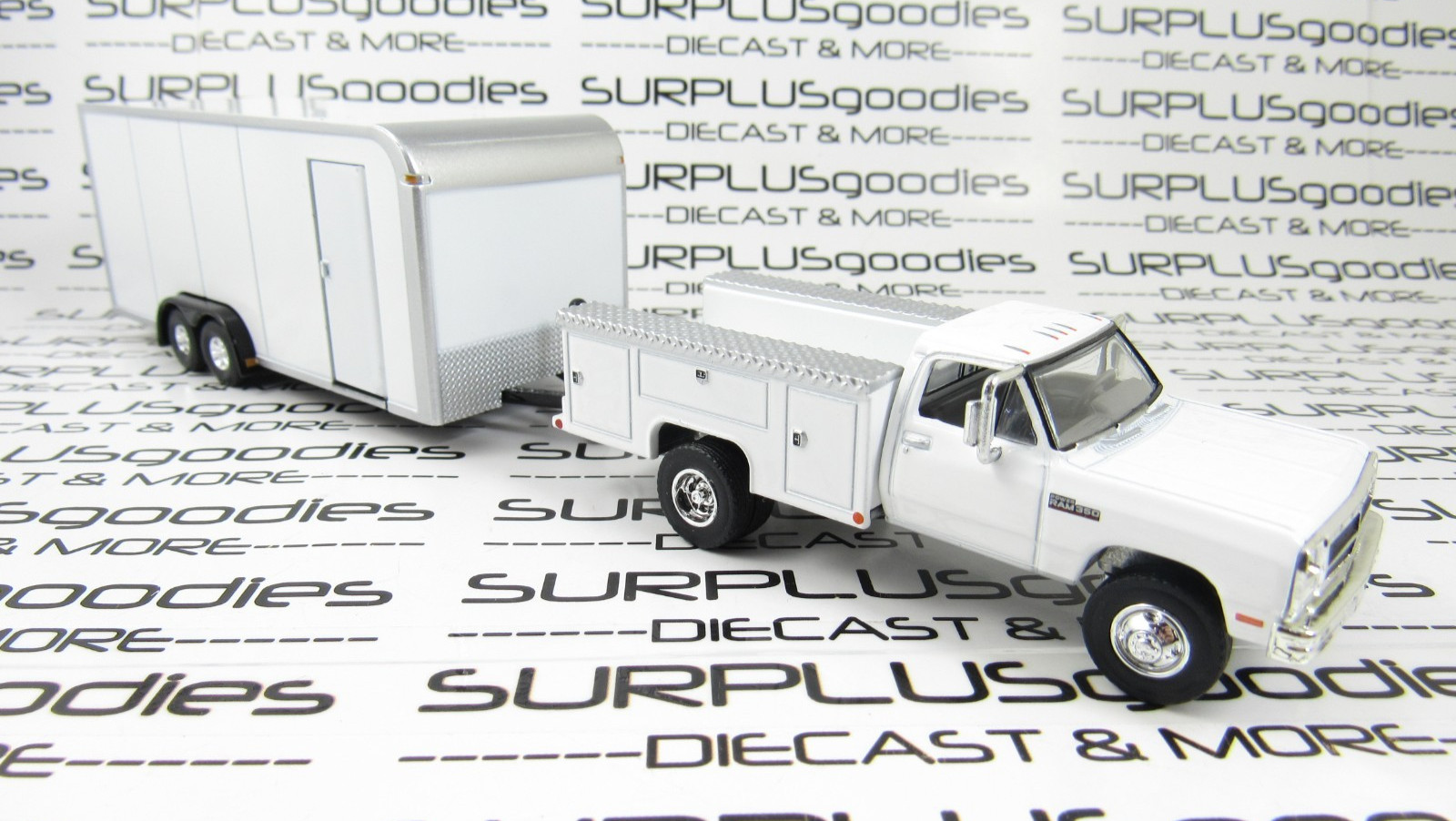 Greenlight LOOSE 1993 DODGE RAM W350 Dually Service Truck w/Enclosed Trailer