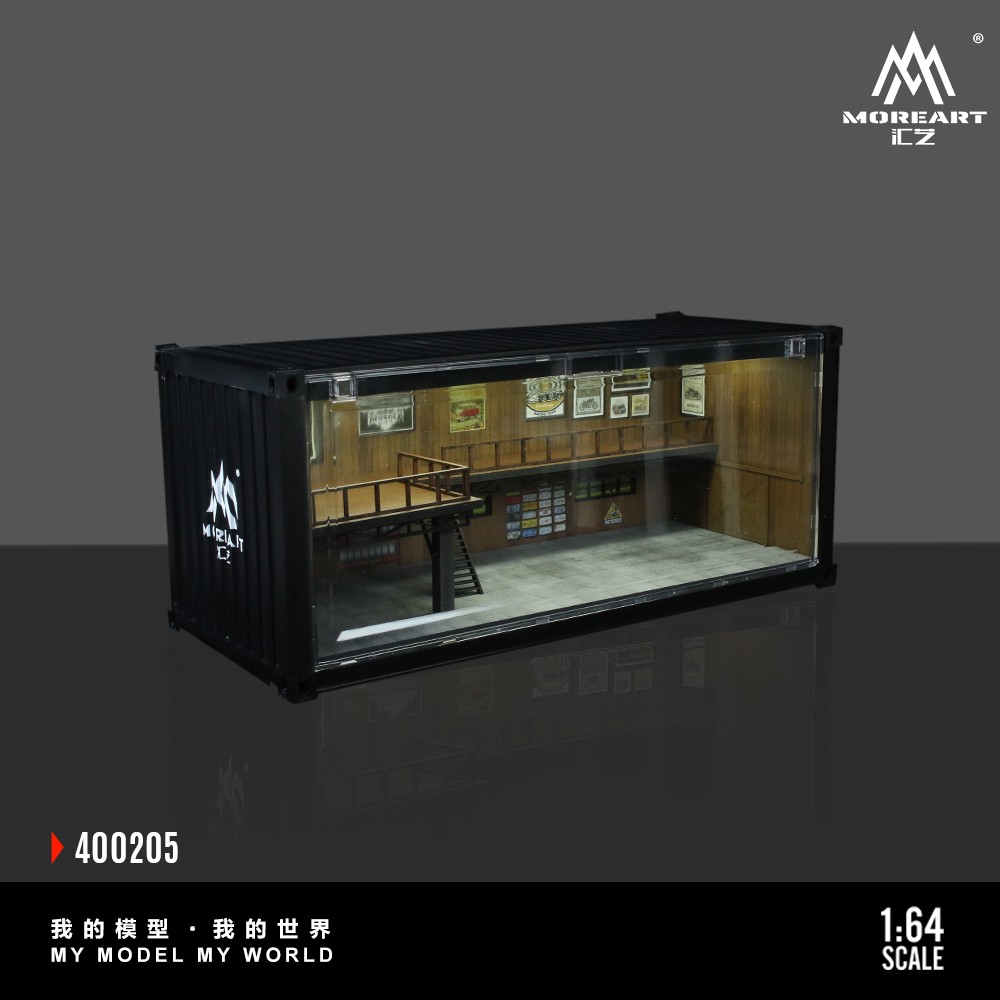 Diorama 1/64 Parking Lot Model LED Lighting Container Garage Building Model US