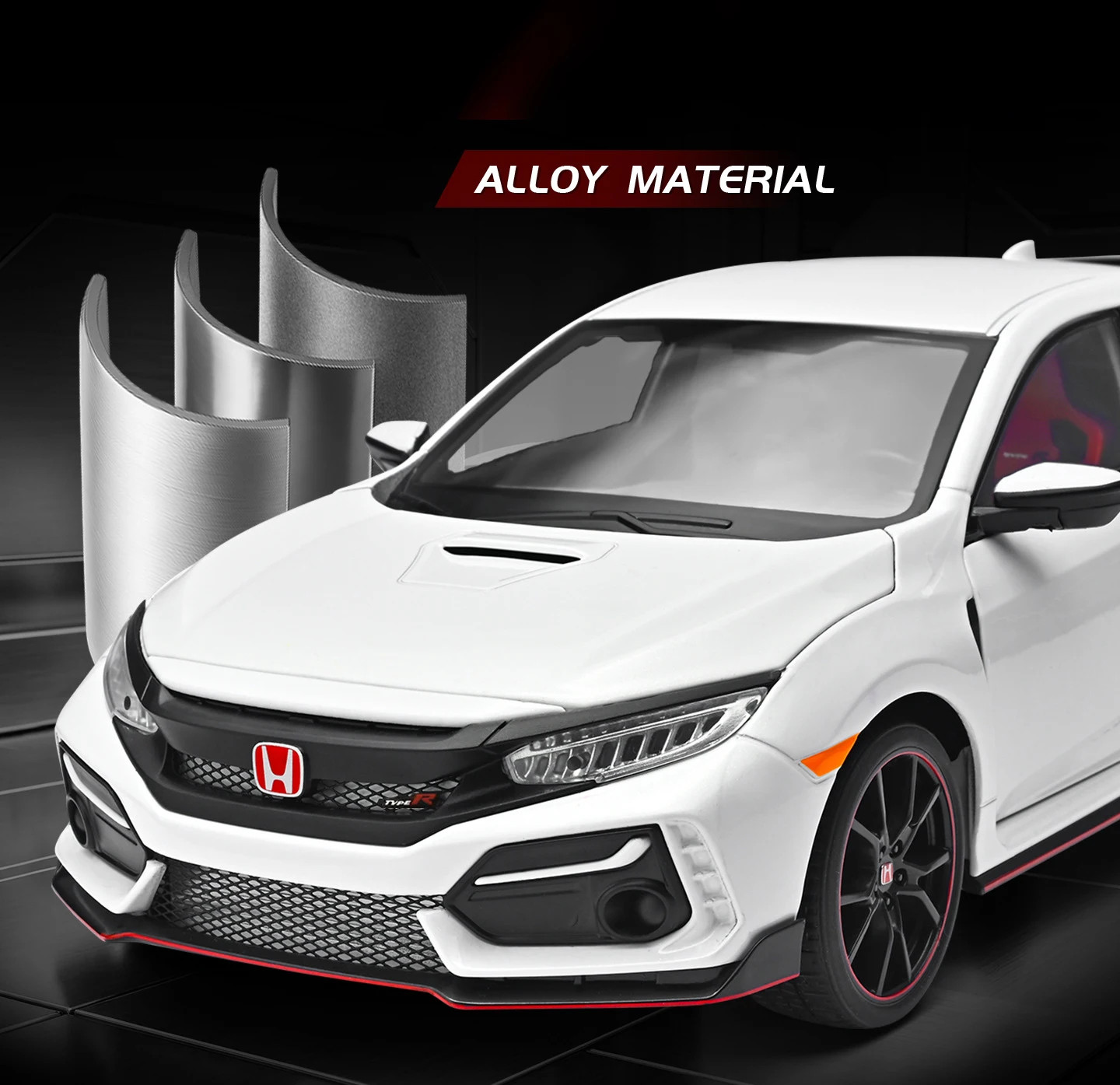 1:18 HONDA CIVIC TYPE-R 2020 Alloy Diecast Car Model Miniature Scale Kid’s Gift