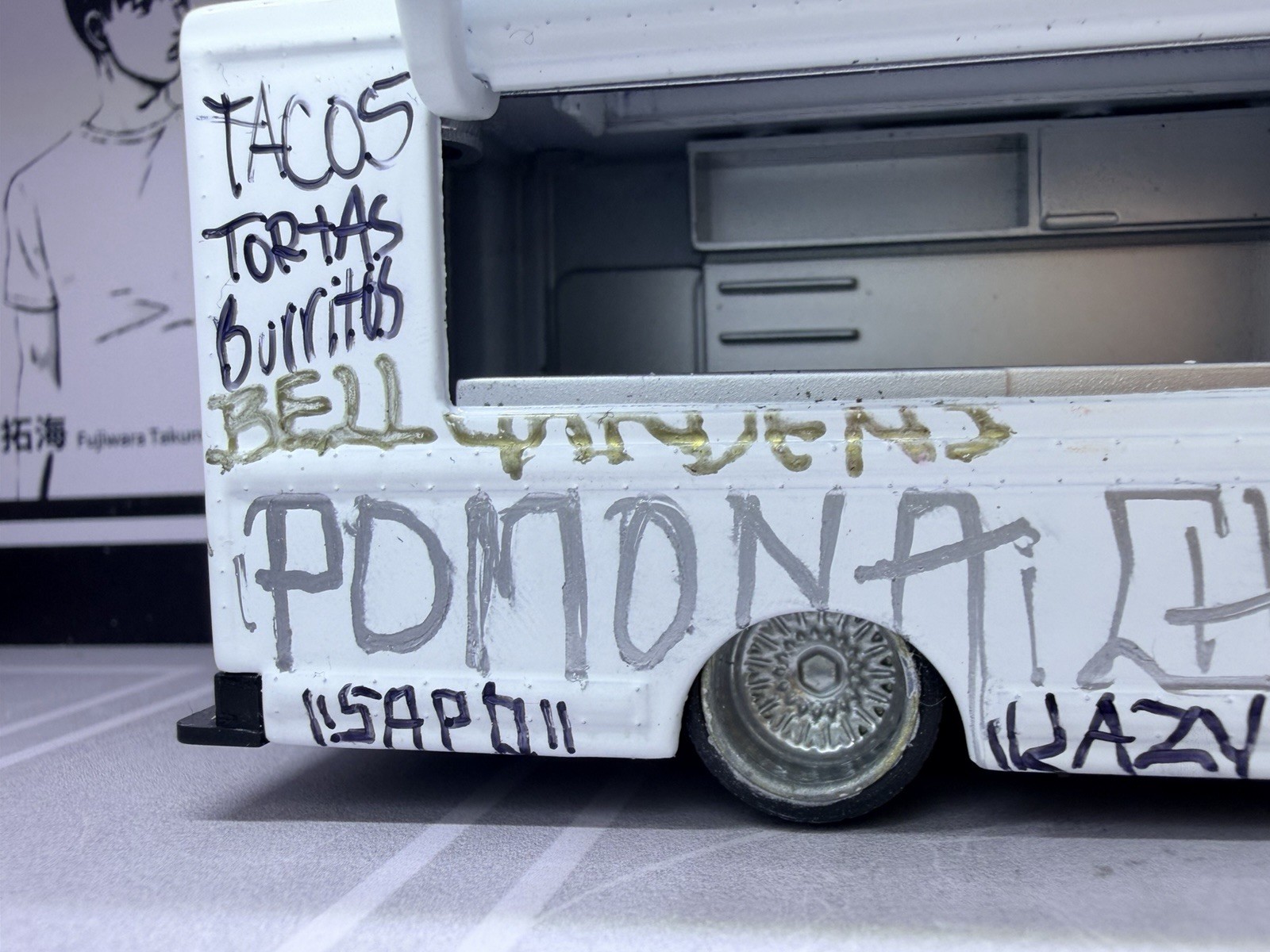 Food Truck MIJO 1:64 Die-cast American Diorama California Graffiti Taco Truck