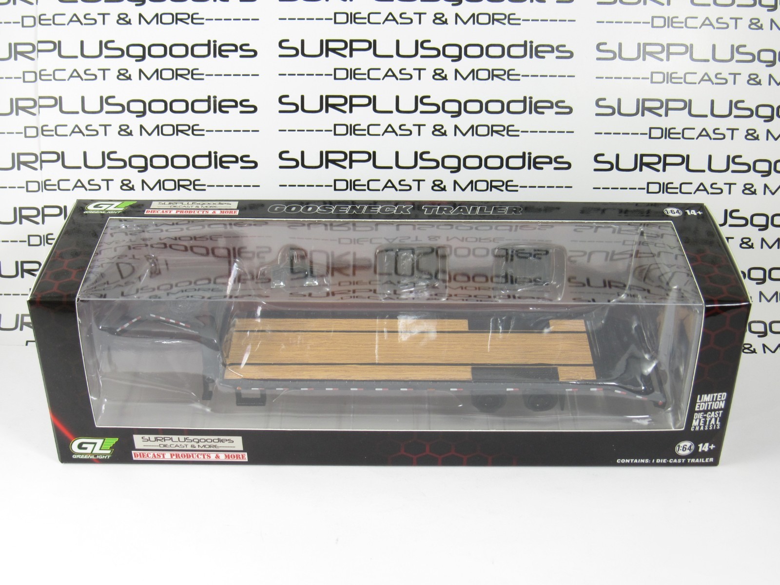2025 SURPLUSgoodies Exclusive: Greenlight 1:64 Black GOOSENECK TRAILER #51651