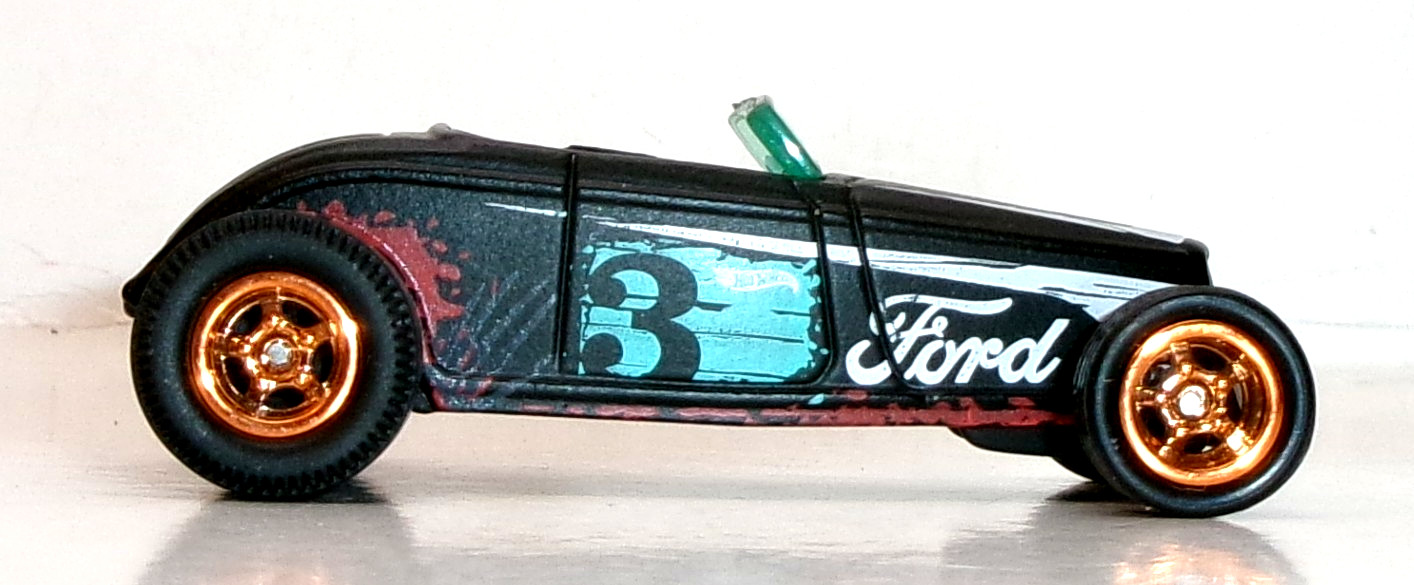 LOOSE 2025 HOT WHEELS 1:64 BLACK ’33 FORD LO BOY WHEEL SWAP REAL RIDERS