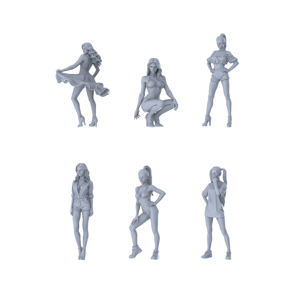 LYTR638 1/64/87/160 Modern Sexy Hot Girl Style Young Female Multi-Pose SixPerson