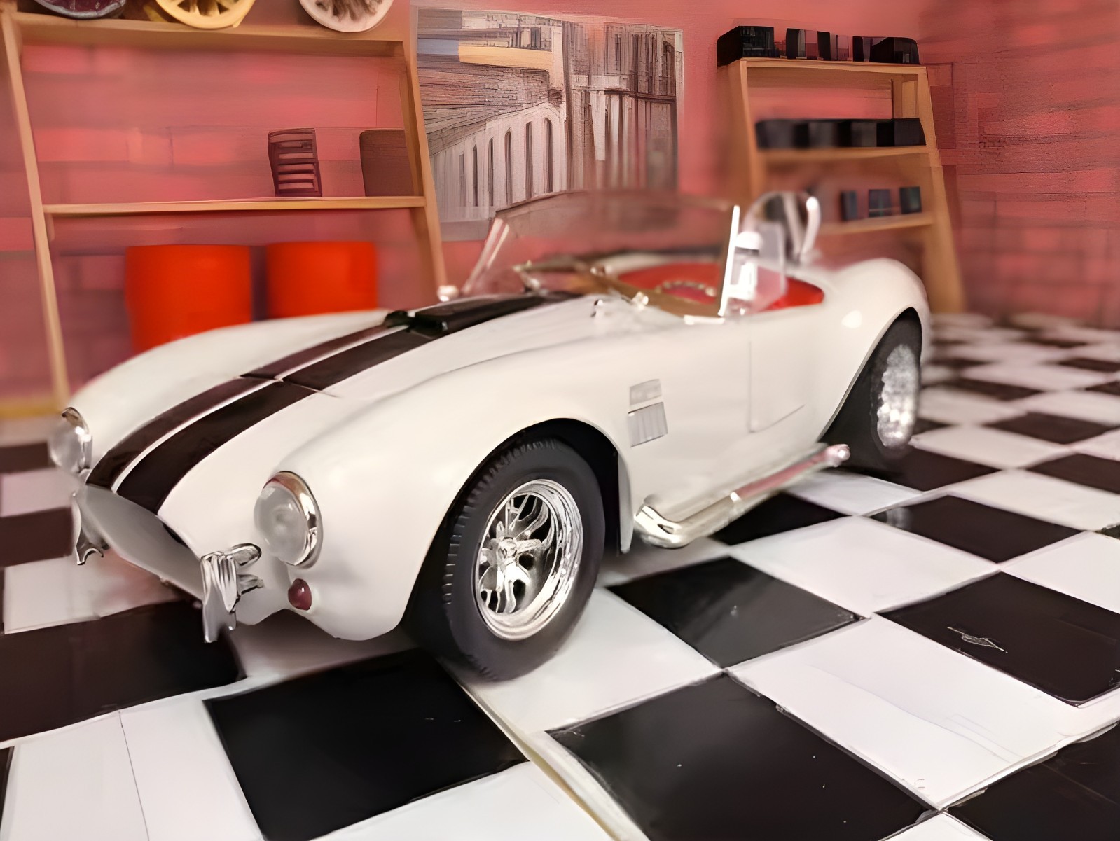 1:24 Ford Shelby Cobra 427 S/C Diecast-Light Sound Vintage Charm for Collectors