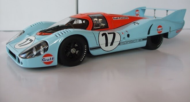 Porsche Race Car1:18Le Mans Racing Custom Built24Metal Body12Model Carousel BLUE