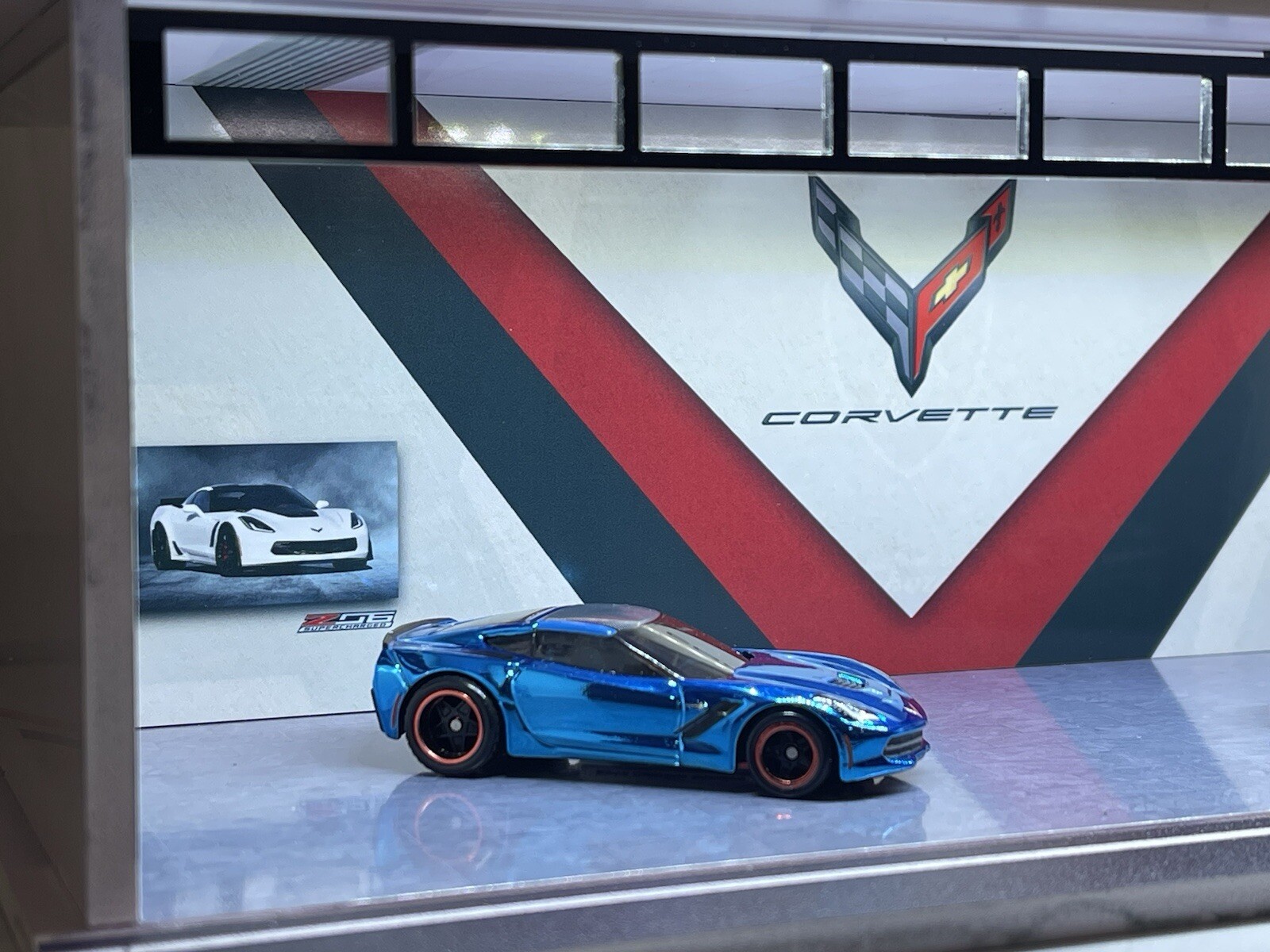 Corvette Theme FOR Hot Wheels 1:64 Model Diorama Garage LED Lighting!