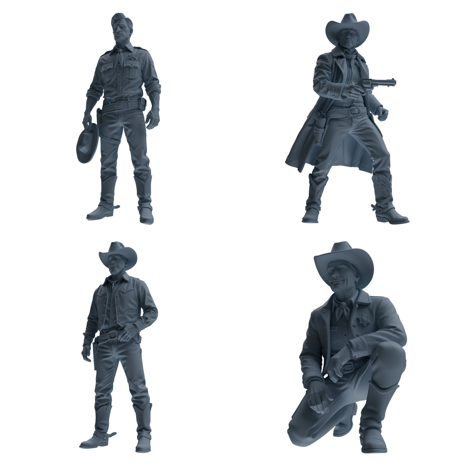 MRY-SFW 1/64/87 Western Cowboy Sheriff Multi-pose HO N Scale Miniatures Diorama