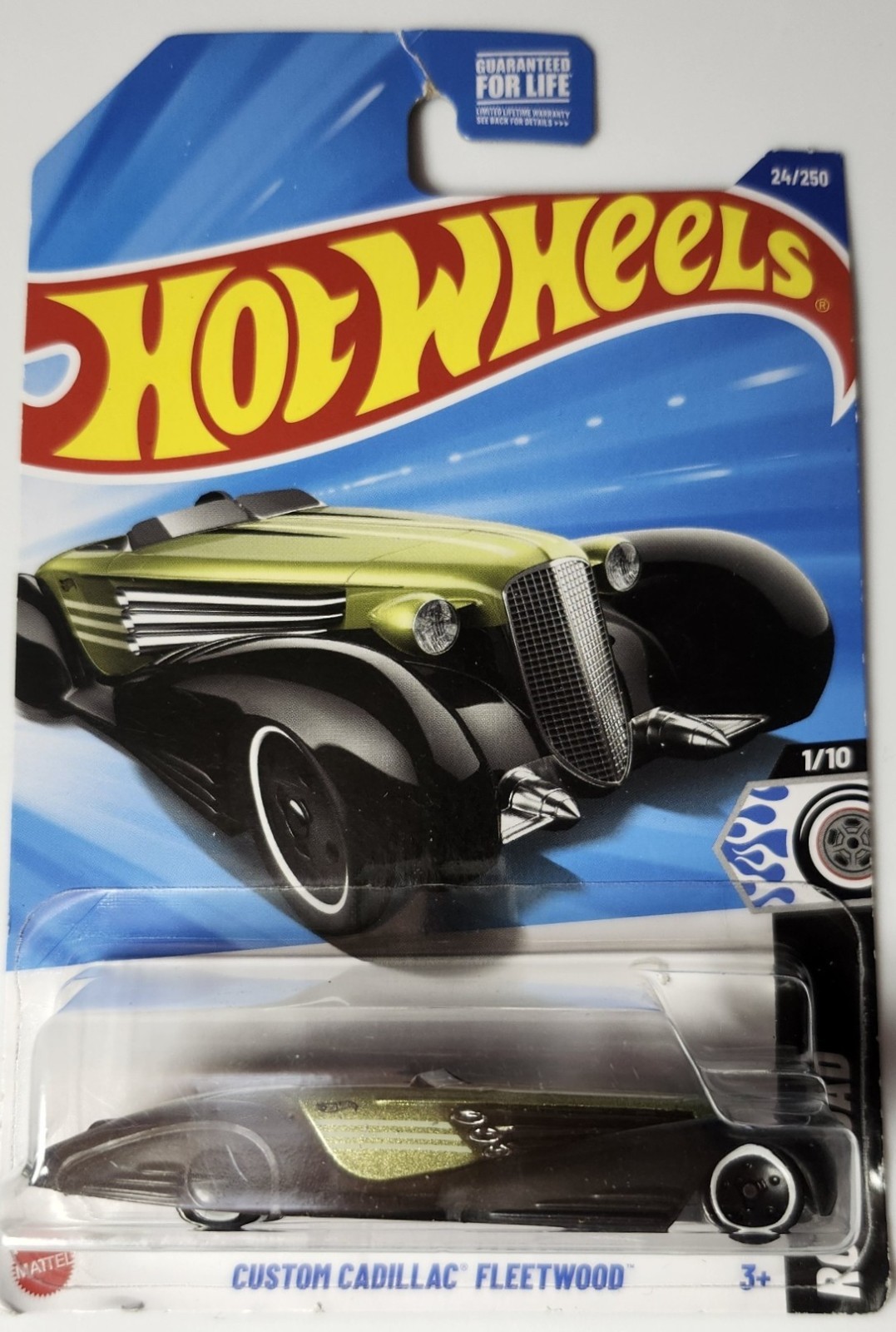 Custom Cadillac Fleetwood in Black with Gold : Rod Squad : Hot Wheels 1:64 HYW77