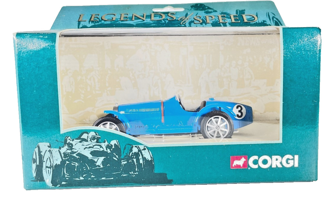 Corgi Bugatti Type 35 Racing Car 00202 1:36 Legends Of Speed Number 3 Boxed.