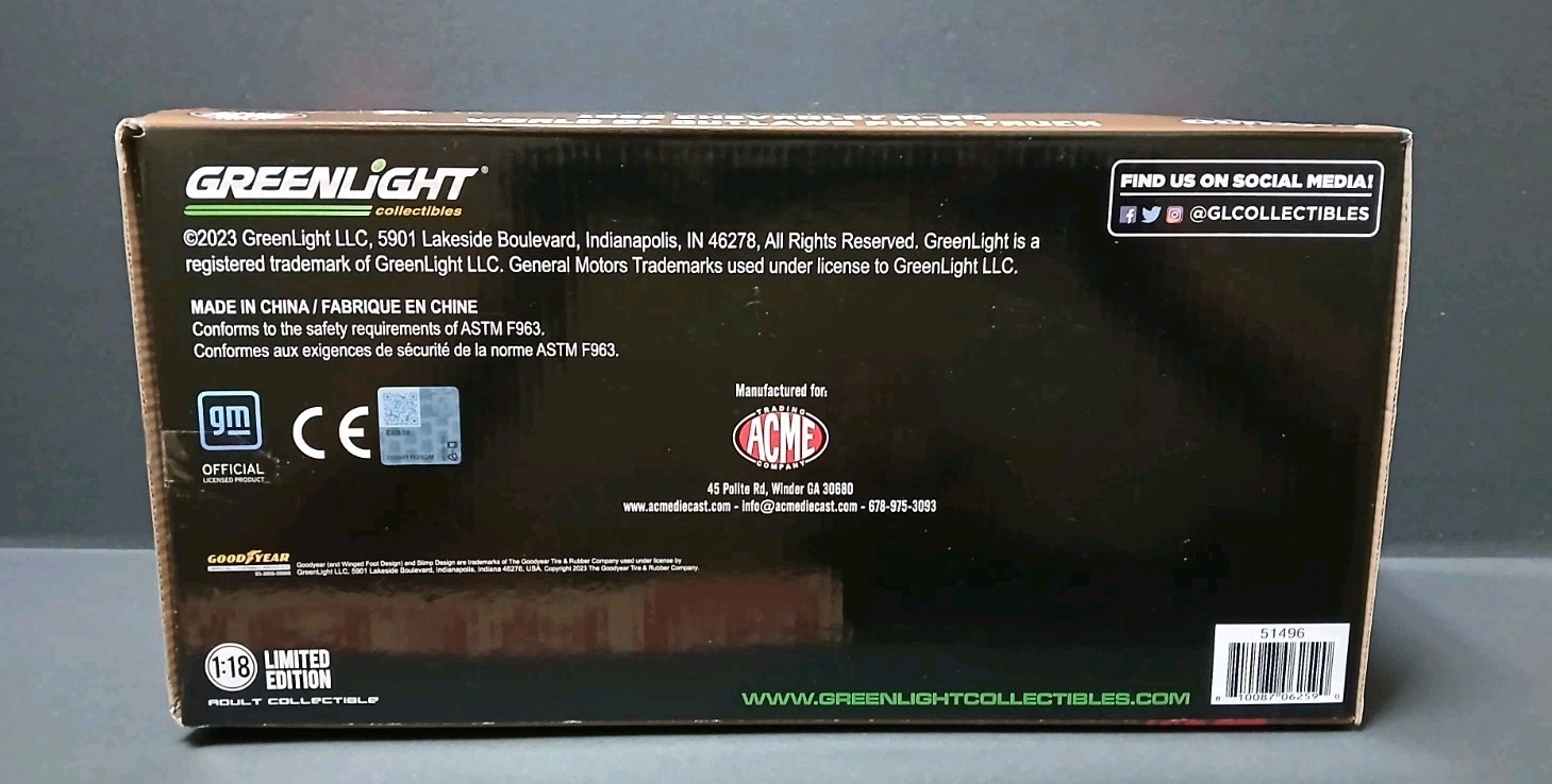 ACME 1/18 1982 Chevy K20 Pickup World of Outlaws Weathered Push Truck