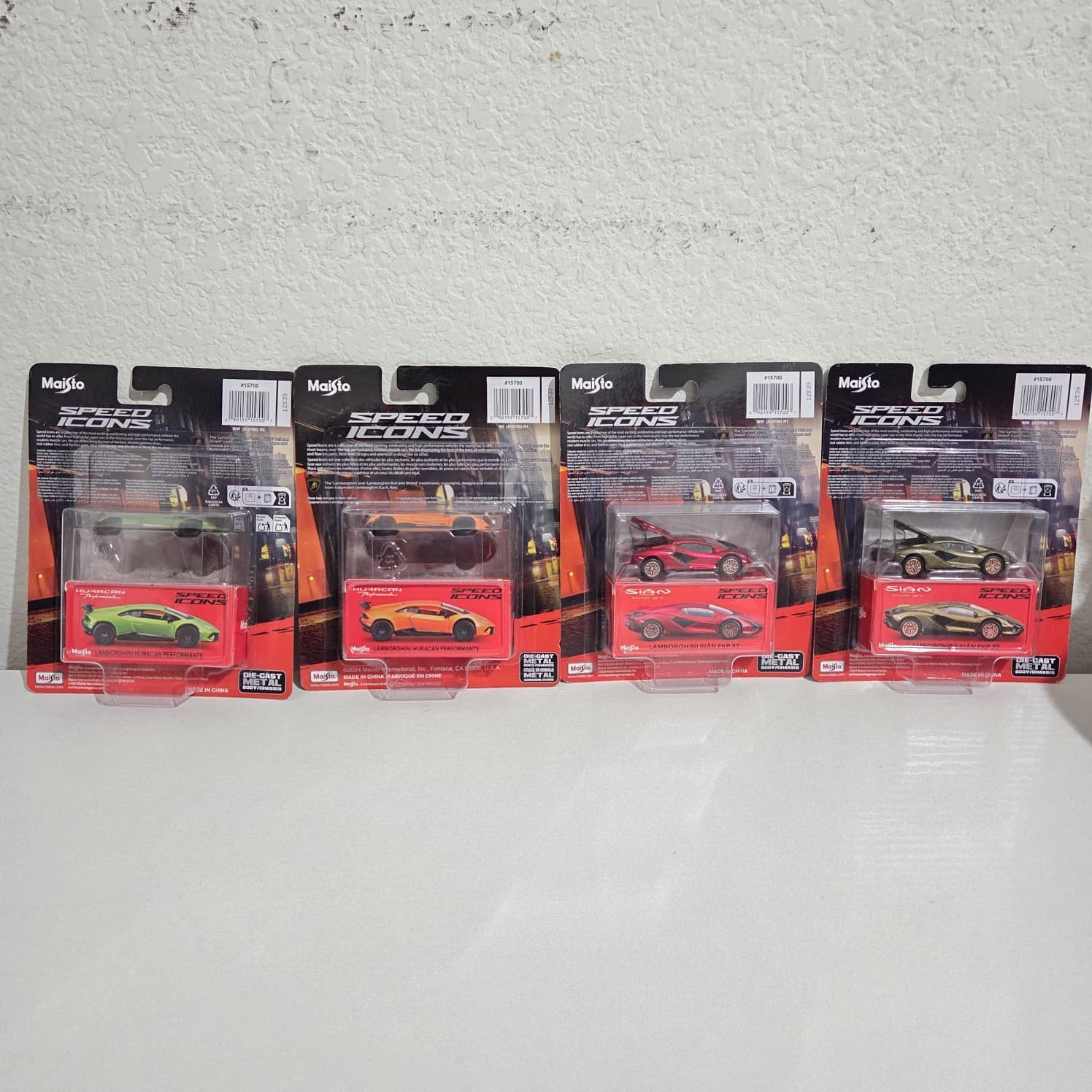 MAISTO SPEED ICONS Lamborghini Huracan and Lamborghini Sian FKP 35 set of 4