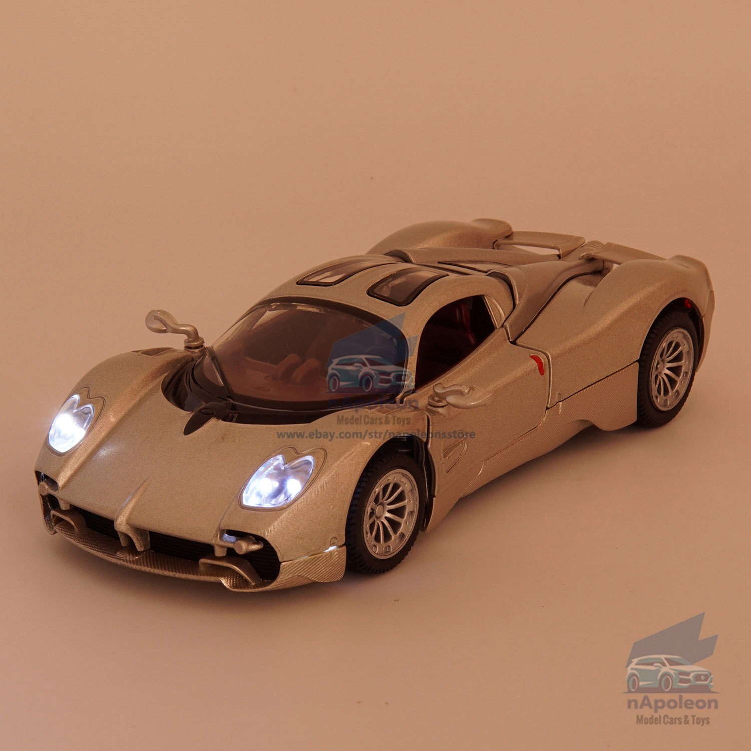 1:32 Pagani Utopia Model Car Diecast Toy Vehicle Collection Kids Gift Champagne
